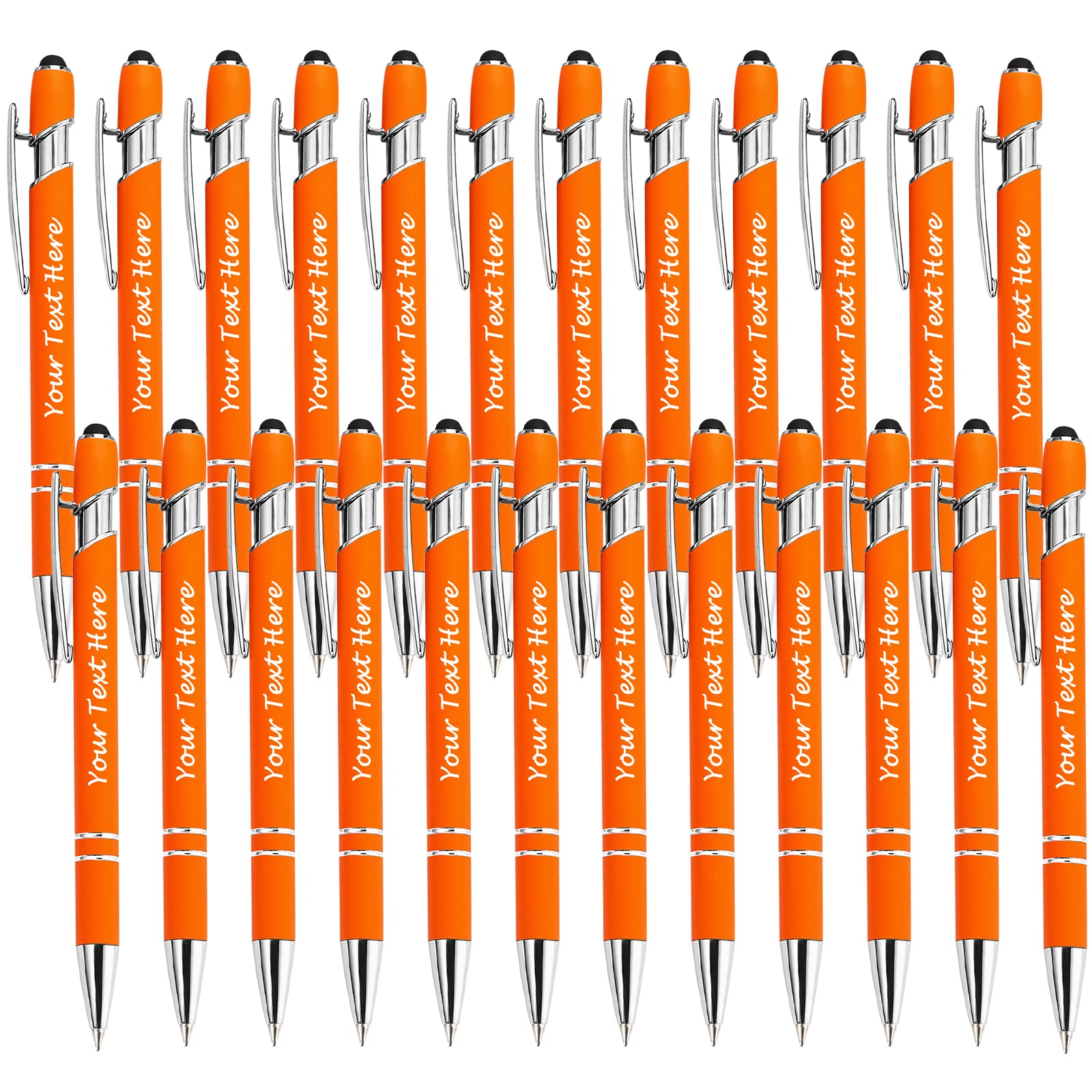 Custom Engraved Ballpoint Pens with Stylus Tip - Personalized Business Pens for Men & Women - Up to 1000 Custom Pens with Your Logo/Text - Perfect for Corporate Gifts, Graduations, Teacher Appreciation & Anniversaries - Office, School & Promotional Use