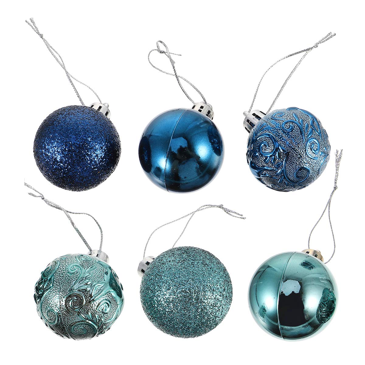 PRETYZOOM 24pcs Christmas Ball Ornaments - Shatterproof Holiday Tree Decorations with Hooks for Xmas Tree, Home, Office & Party Decoration