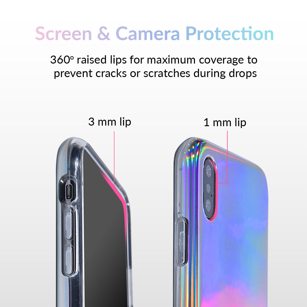 Holo Nebula iPhone Case - Glitter Holographic Phone Cover for iPhone 12/13/14/15 Pro Max - Trendy Protective Case for Daily Use, Parties & Gifts