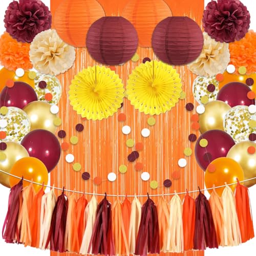 Orange and Burgundy