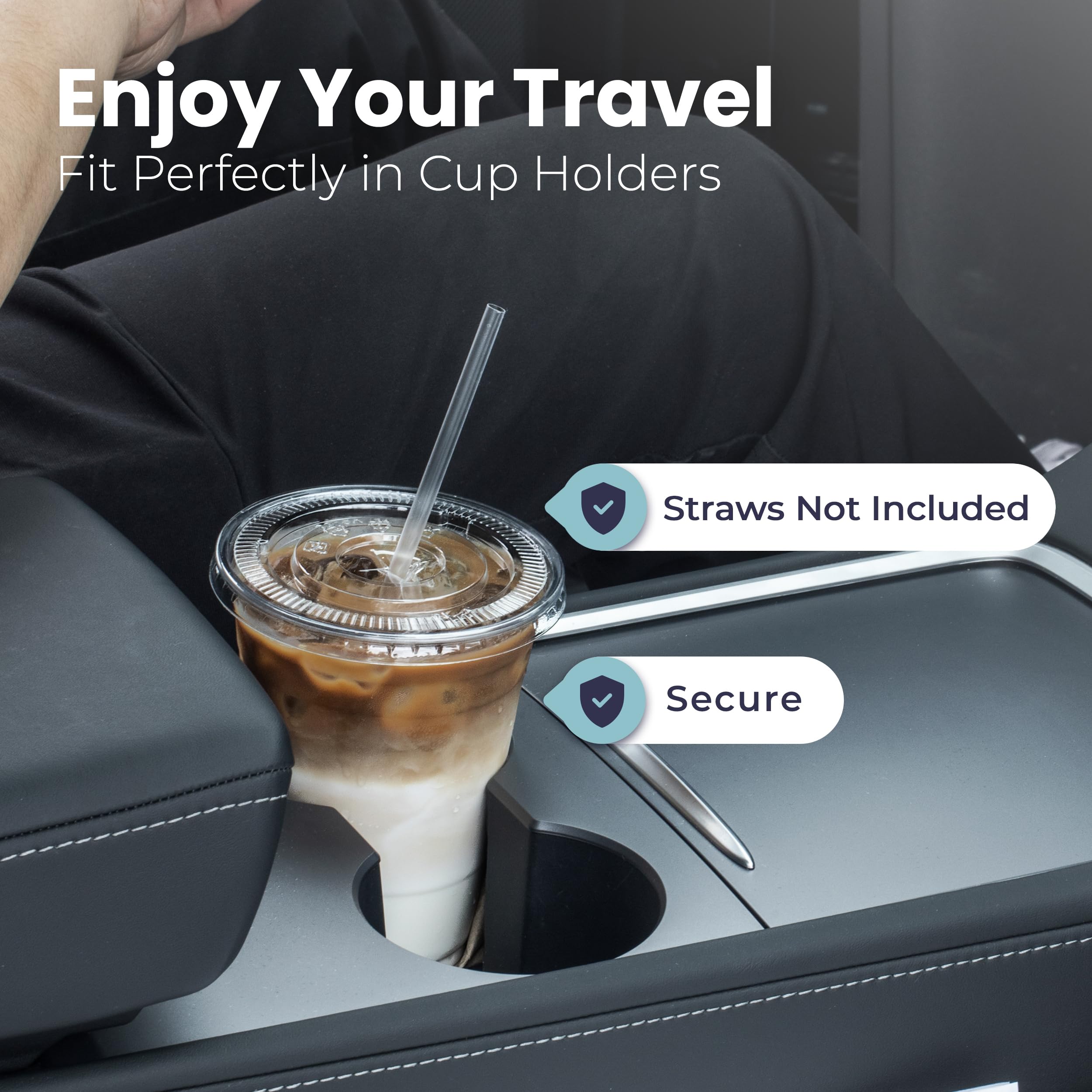 600 Pack 20 oz Clear Plastic Cups with Flat Lids - BPA Free Disposable Iced Coffee Cups & Smoothie Cups for Party, Lemonade Stand, Cold Drinks, Juice, Milkshake | Perfect for Meal Prep, Coffee Shops, and Summer Beverages