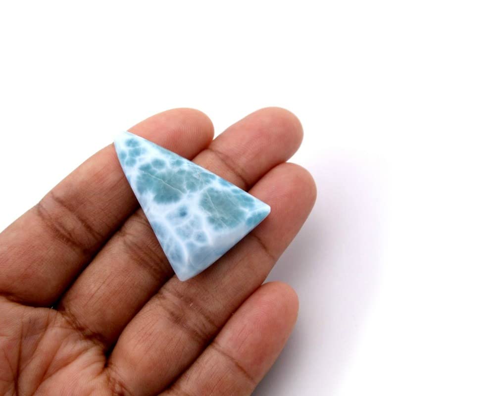 Genuine Polished Larimar Gemstone Cabochon for Jewelry Making - Perfect for Wire Wrapping, Pendants & DIY Craft Projects