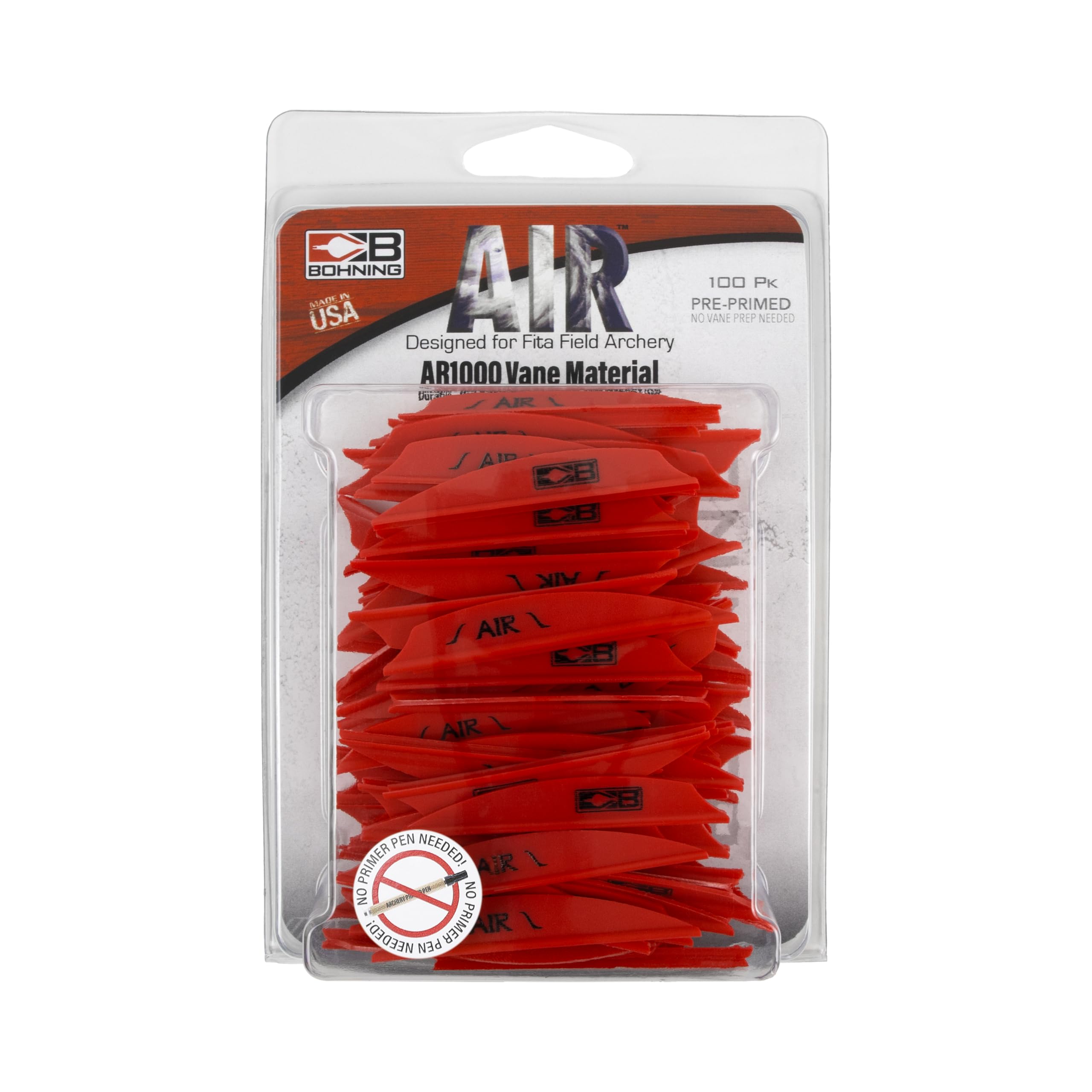 Bohning Co Air Vanes (100 Pack) - High-Performance Archery Fletching for Hunting & Target Practice - Perfect for Bowhunting, 3D Archery, and Outdoor Sports