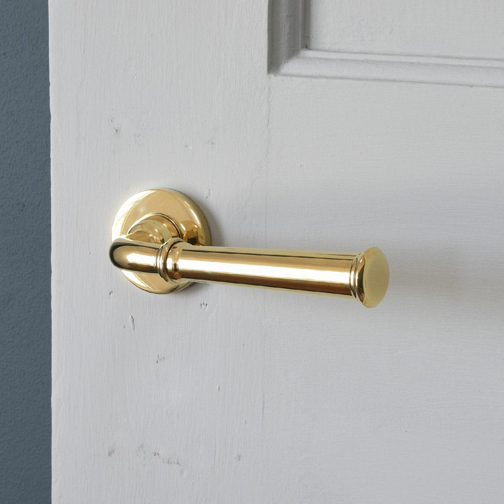 Polished Brass Grace Lever Door Handles - Elegant & Durable Hardware for Interior Doors | Perfect for Bedrooms, Bathrooms & Closets