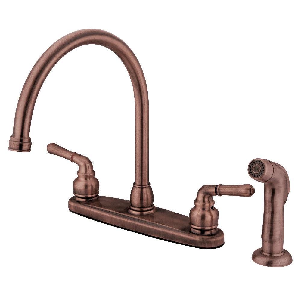 Kingston Brass KB796SP Magellan 8-Inch Centerset Kitchen Faucet - Stainless Steel, Single Handle, High Arc Design for Modern Kitchens | Perfect for Washing Dishes, Filling Pots & Daily Kitchen Tasks