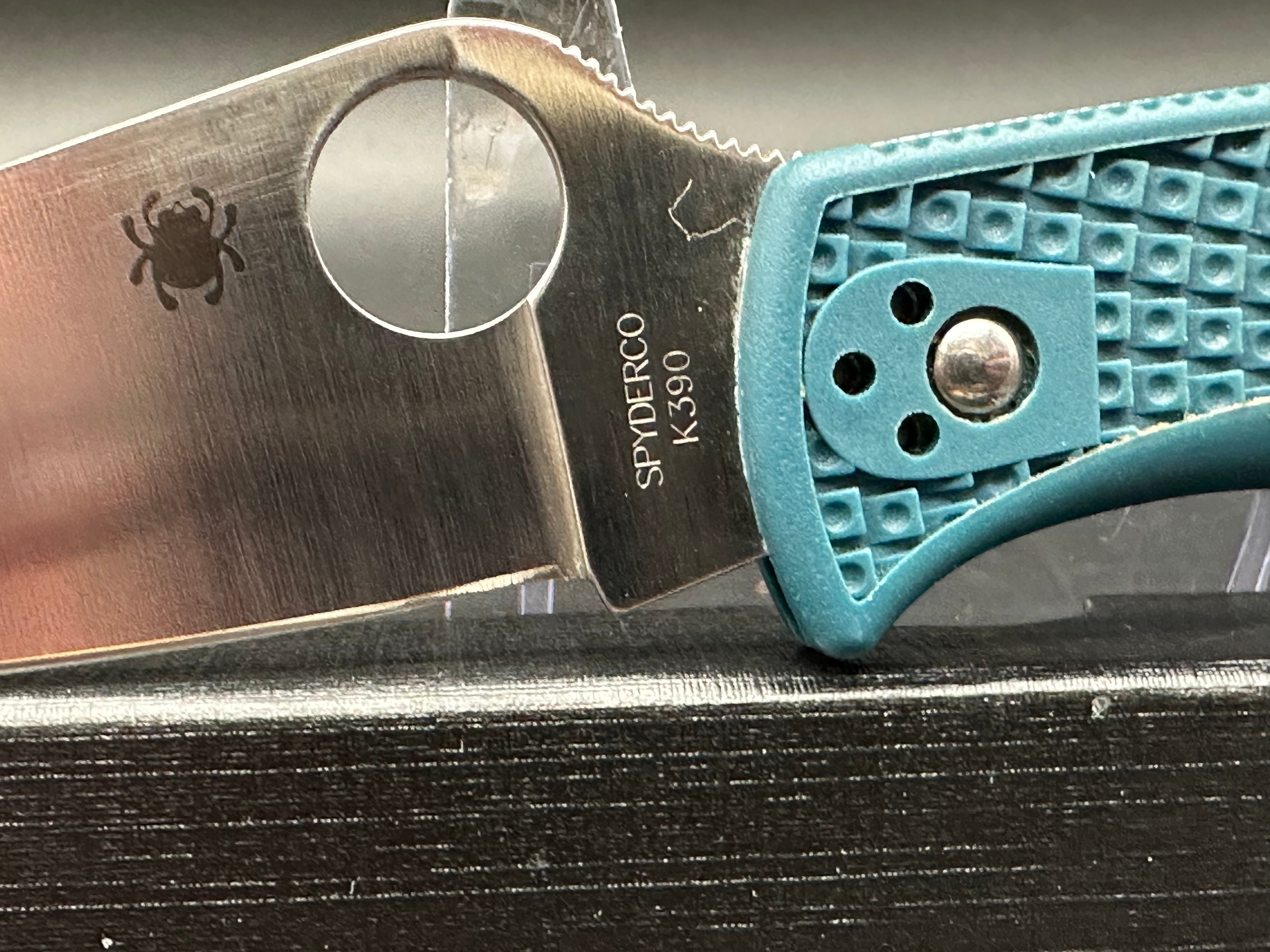 Spyderco Endela Lightweight Folding Knife - Blue FRN Handle, 3.41