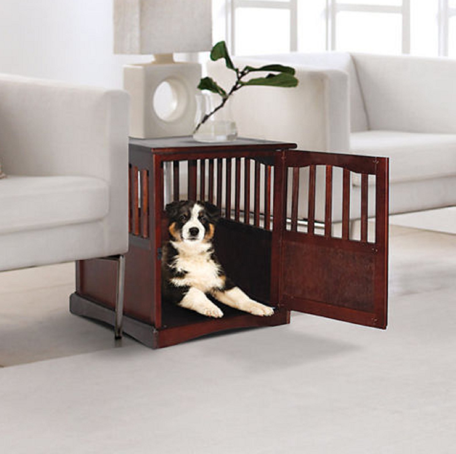 Premium Wooden Pet Crate End Table - Multi-Functional Dog Kennel & Indoor House Bed for Small Pets | Perfect for Living Rooms, Bedrooms & Home Decor