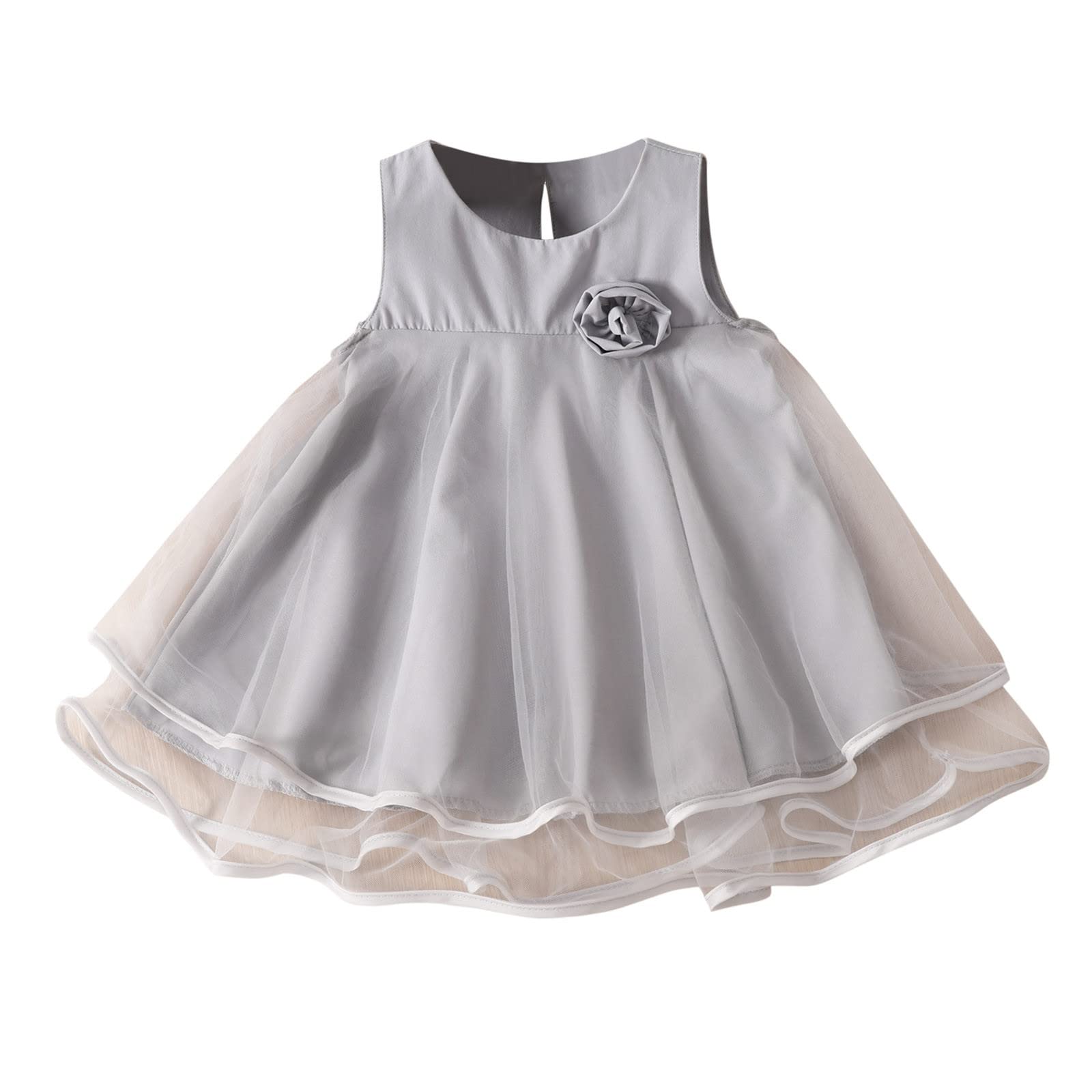 Girls Summer Princess Dress - Sleeveless Ruffled Tulle Flower Dress for Kids, Beach Vacation & Party Outfit | Perfect for Weddings, Photo Shoots & Outdoor Play