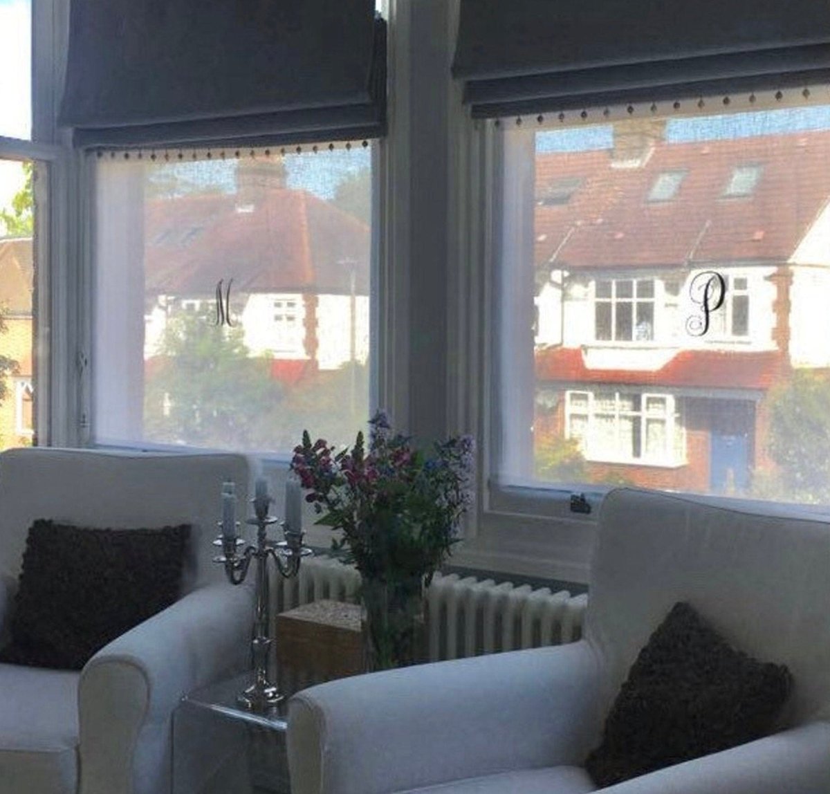 Elegant Denton Tall Sheer White Linen Curtains with Fleur de Lis Design - Perfect for Living Room, Bedroom & French Door Windows