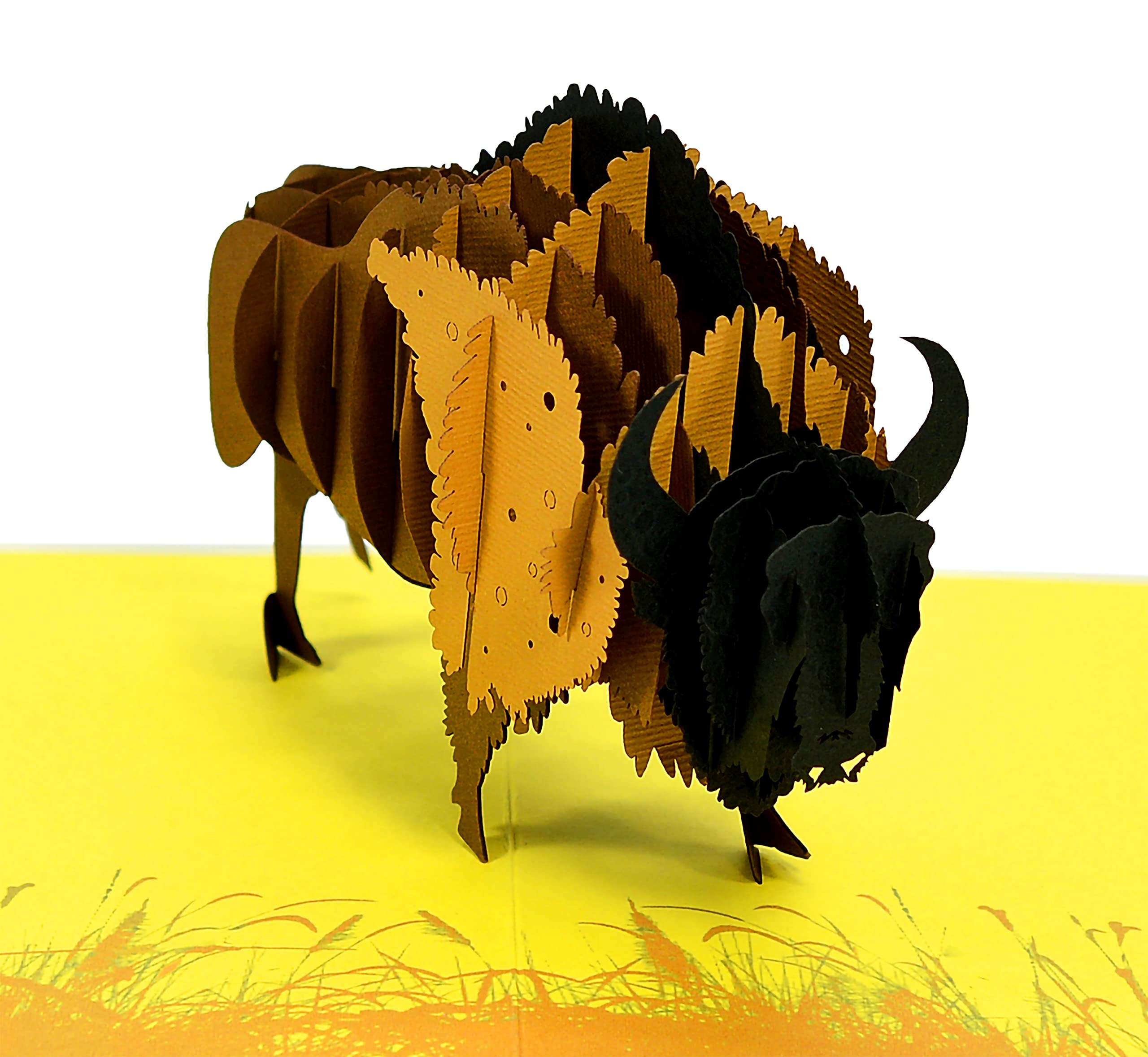 3D Pop Up Greeting Card - Bison Design | Unique Birthday, Anniversary & Thank You Cards | Perfect for Any Special Occasion | Handmade Gift for Friends & Family | Home Decor & Party Favors