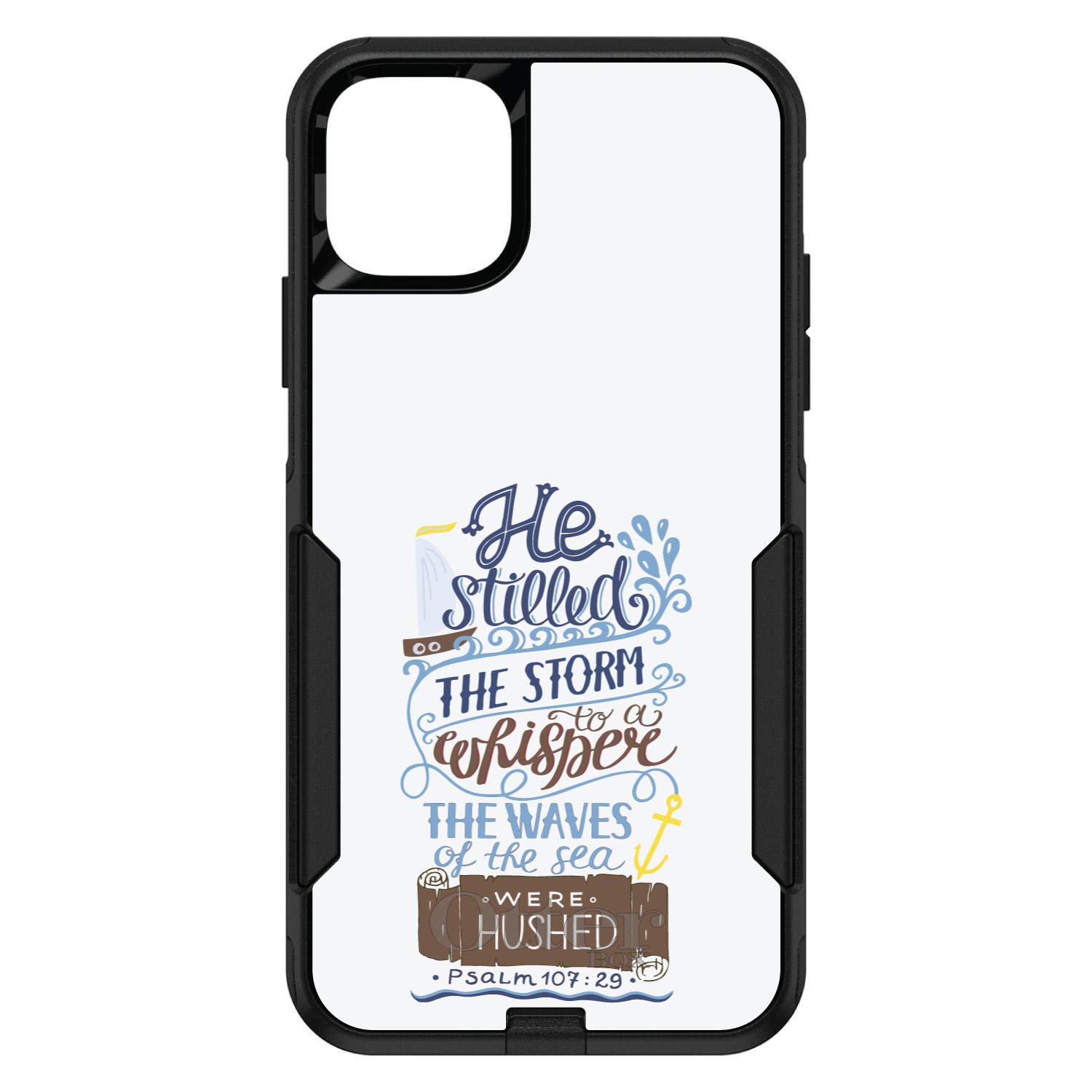DistinctInk iPhone 12 Pro MAX Case (6.7 Inch) - Premium Protective Cover with Bible Verse Psalm 107:29 