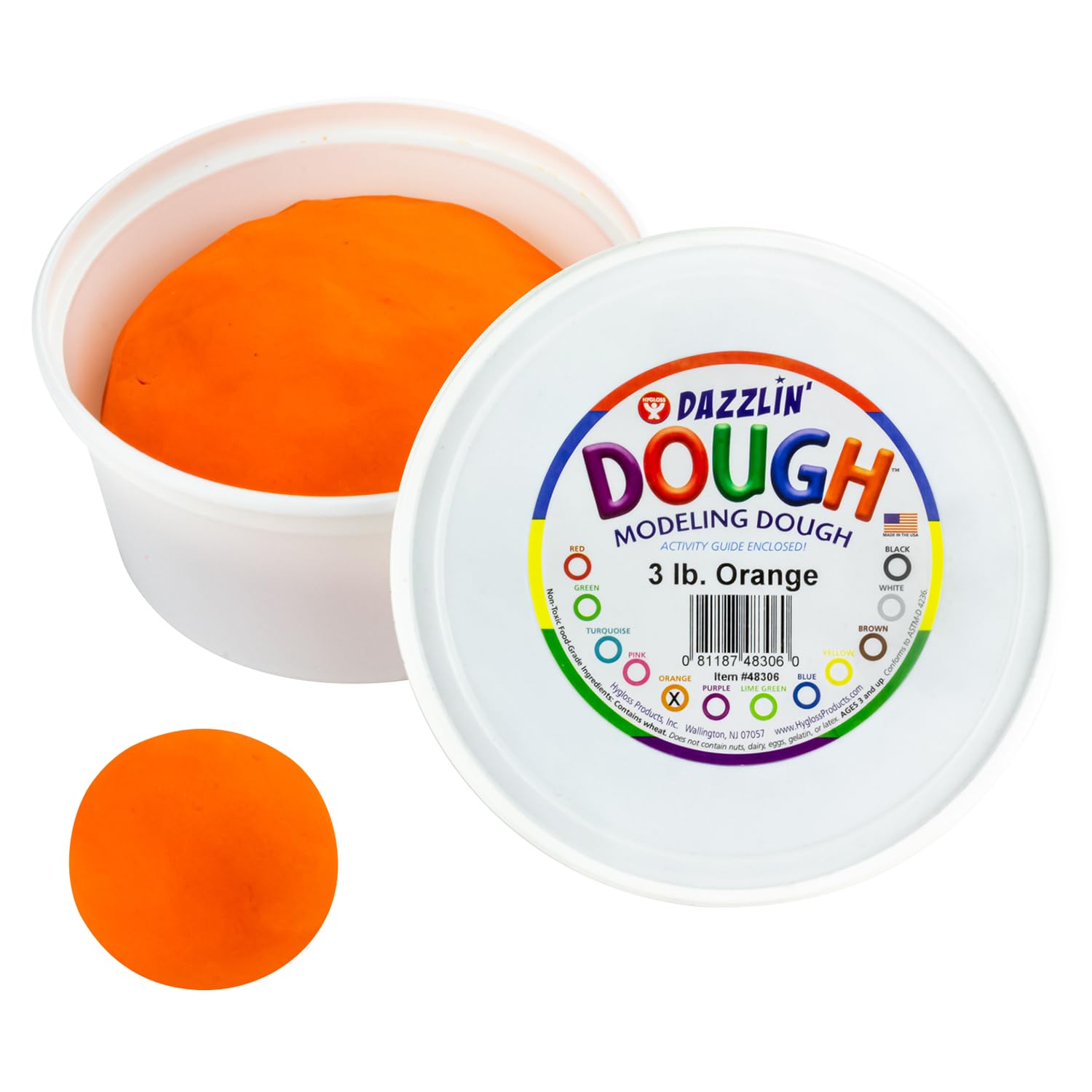 Hygloss 3lb Play Modeling Dough - Non-Toxic & Unscented Art Clay for Kids - Easter Basket Stuffer, Party Favors & Classroom Supplies (Orange) - Perfect for Arts & Crafts, Sensory Play & Creative Learning Activities