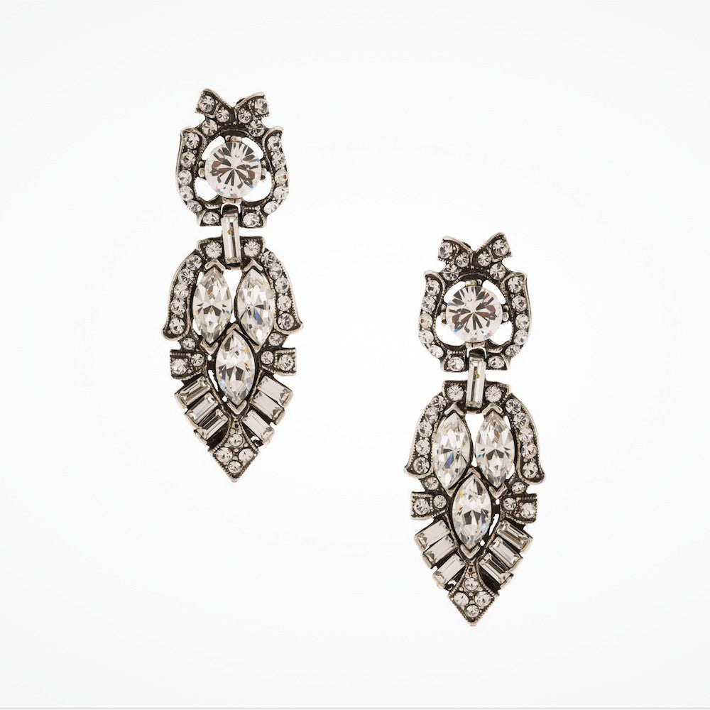 Elegant Medium Drop Crystal Dagger Earrings (EA5137) - Perfect for Parties, Weddings & Evening Events | Hypoallergenic Fashion Jewelry for Women