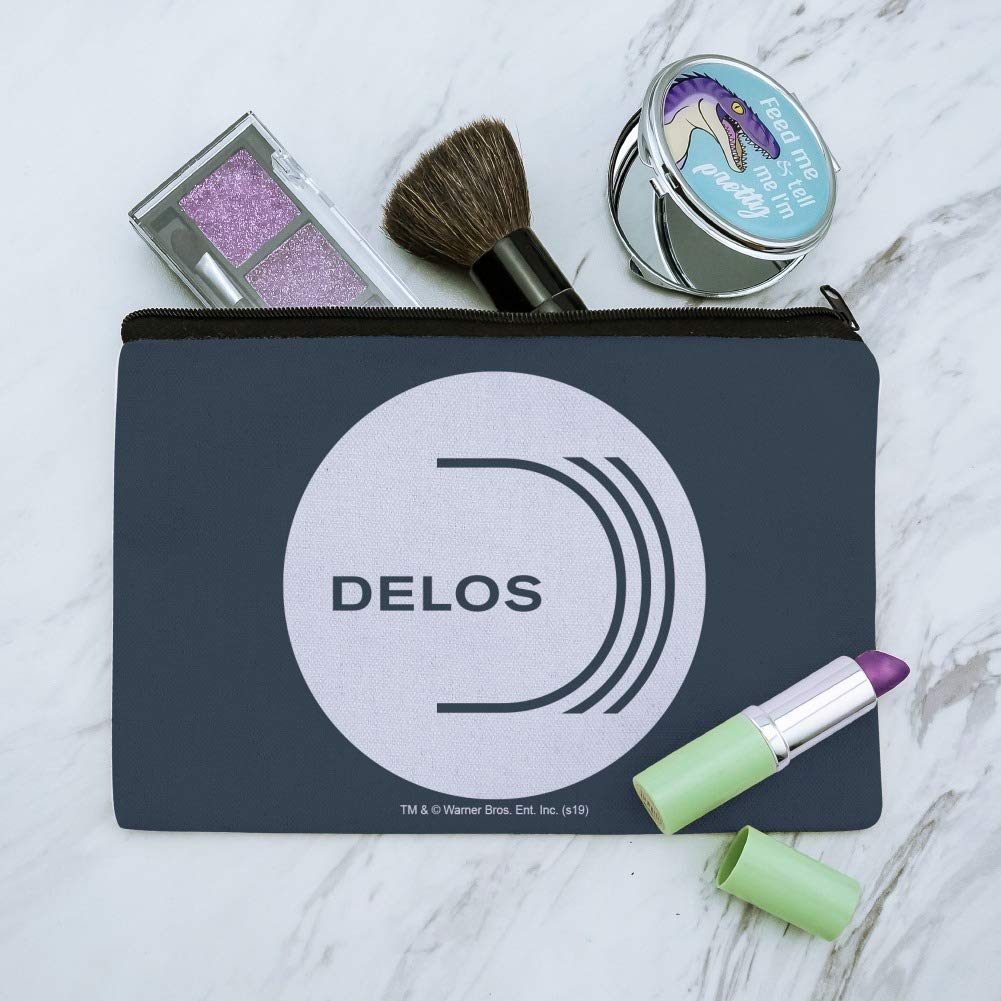 Westworld Delos Logo Makeup Bag - Waterproof Cosmetic Organizer Pouch for Travel, Gym & Daily Essentials | Perfect for Makeup Brushes, Toiletries & Jewelry Storage
