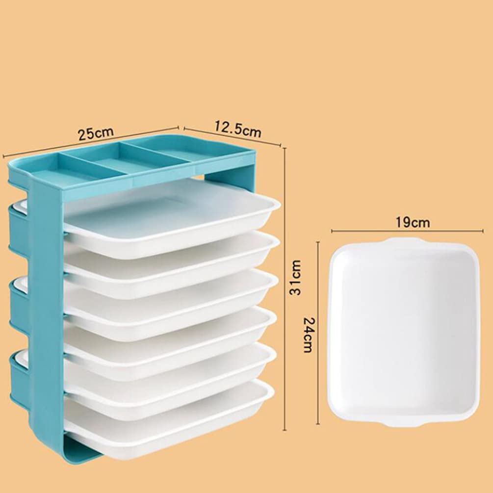 DOITOOL Wall Mounted Food Prep Tray - Multilayer Plastic Storage Shelves for Cooking, Hot Pot, Grilling & Barbecue - Space Saving Kitchen Organizer for Plates, Dishes & Utensils - Perfect for Small Kitchens, Camping & Outdoor Cooking