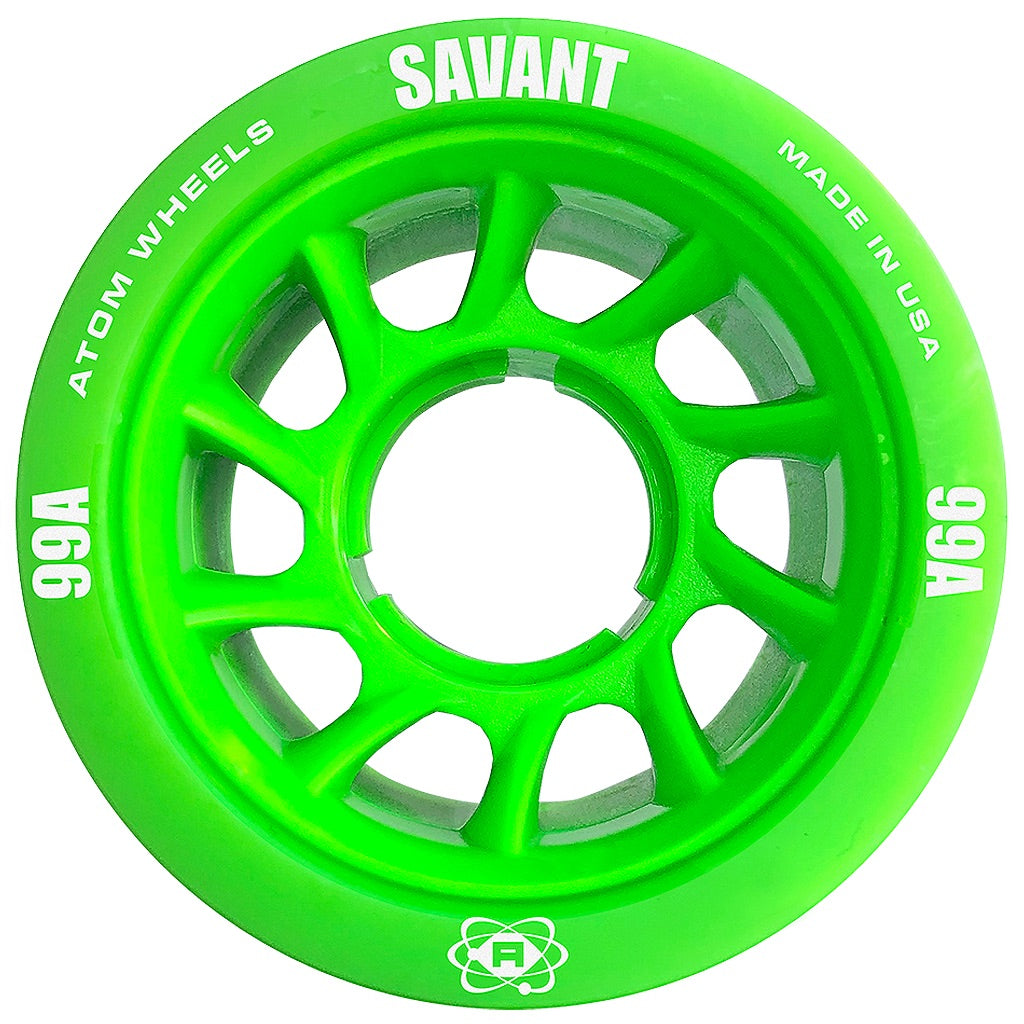 Atom Savant 59mm Quad Wheels 4-Pack - High-Performance Skateboard Wheels for Smooth Riding & Tricks - Perfect for Street Skating, Park Riding & Cruising
