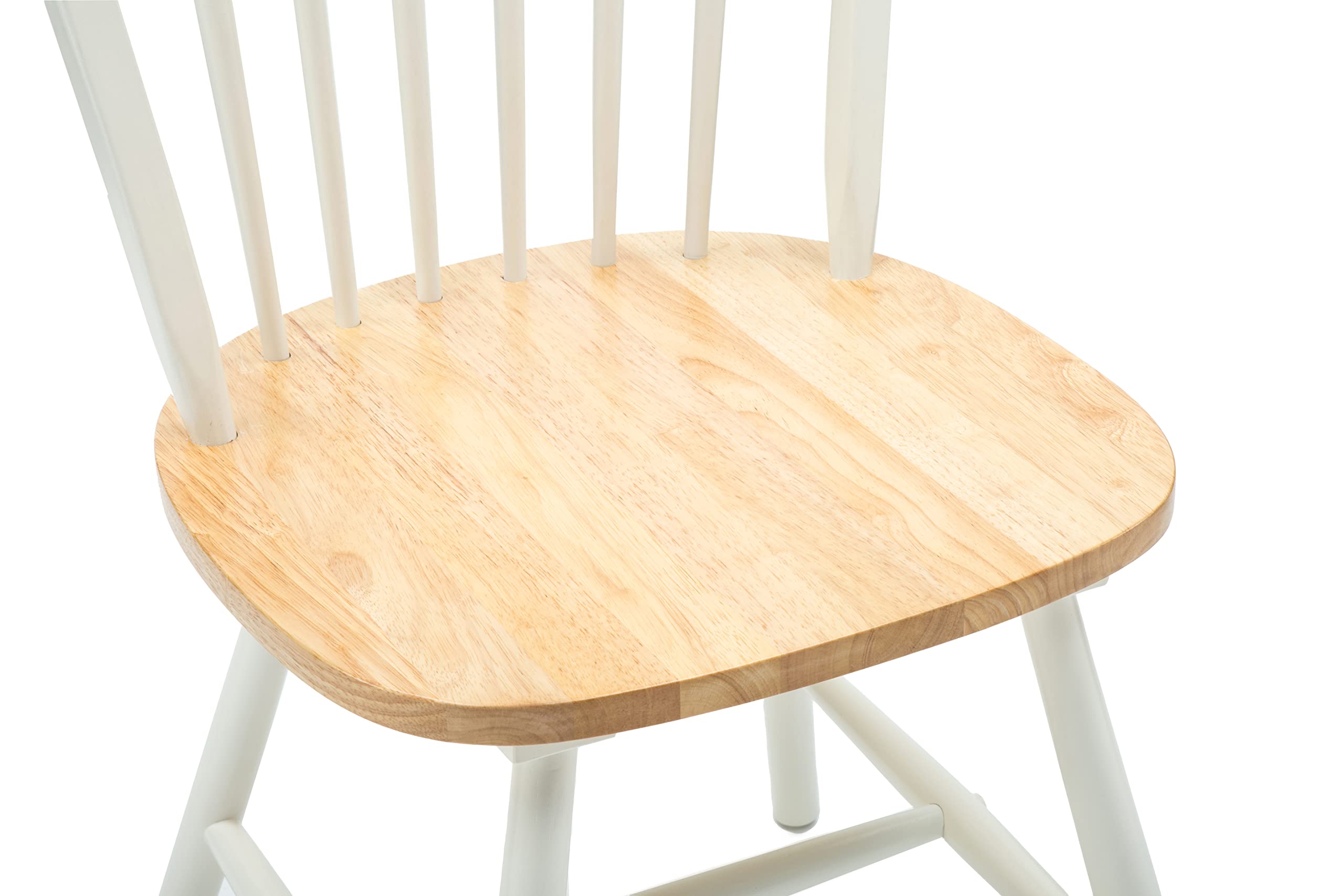 Boraam Windsor Farmhouse Dining Chairs Set of 2 - Cream/Natural Wooden Kitchen Chairs for Dining Room, Breakfast Nook, and Farmhouse Decor