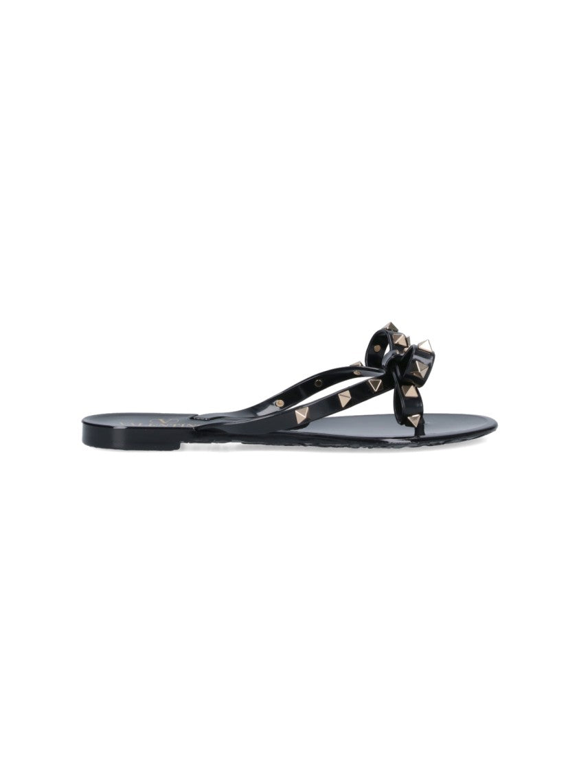 Rockstud Flip Flop Sandals for Women - Black Comfortable Summer Beach Sandals - Perfect for Pool Party, Vacation & Casual Wear