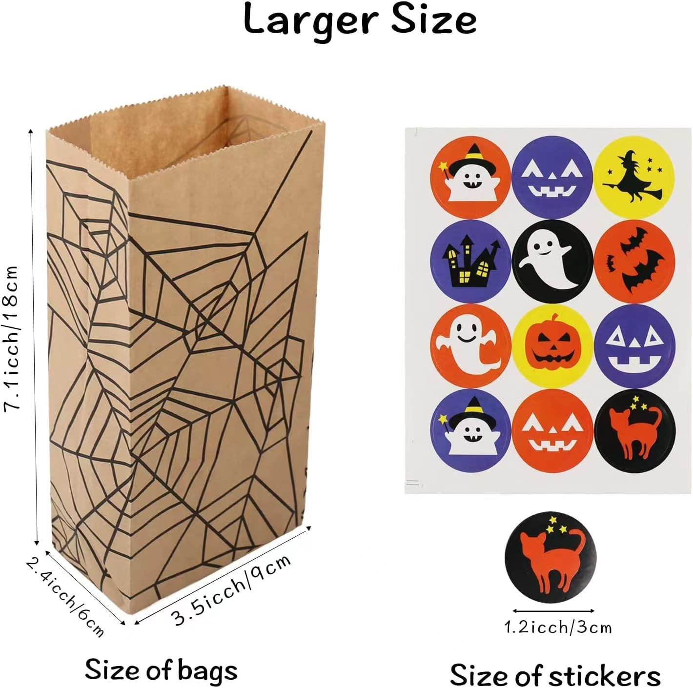 YinuPet 40-Pack Halloween Treat Bags - Colorful Paper Candy Gift Bags for Trick-or-Treating, Party Favors & Classroom Celebrations