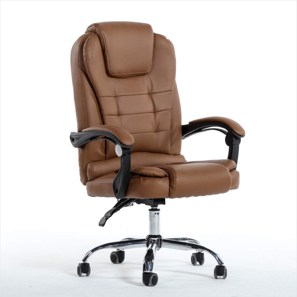FMOGE Ergonomic Office Desk Chair - Pink Leather Executive Chair with Footrest for Home, Computer, Gaming & Study | Comfortable Boss Chair for Work, Relaxation & Long Hours Sitting