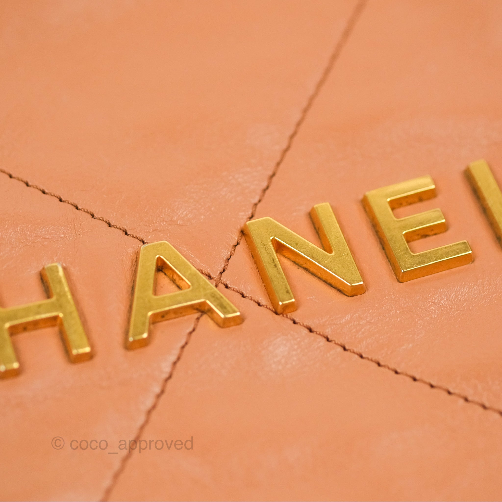Chanel 22 Small Handbag in Caramel Beige Shiny Calfskin Leather with Aged Gold Hardware - Luxury Crossbody Bag for Women, Perfect for Date Night & Evening Events