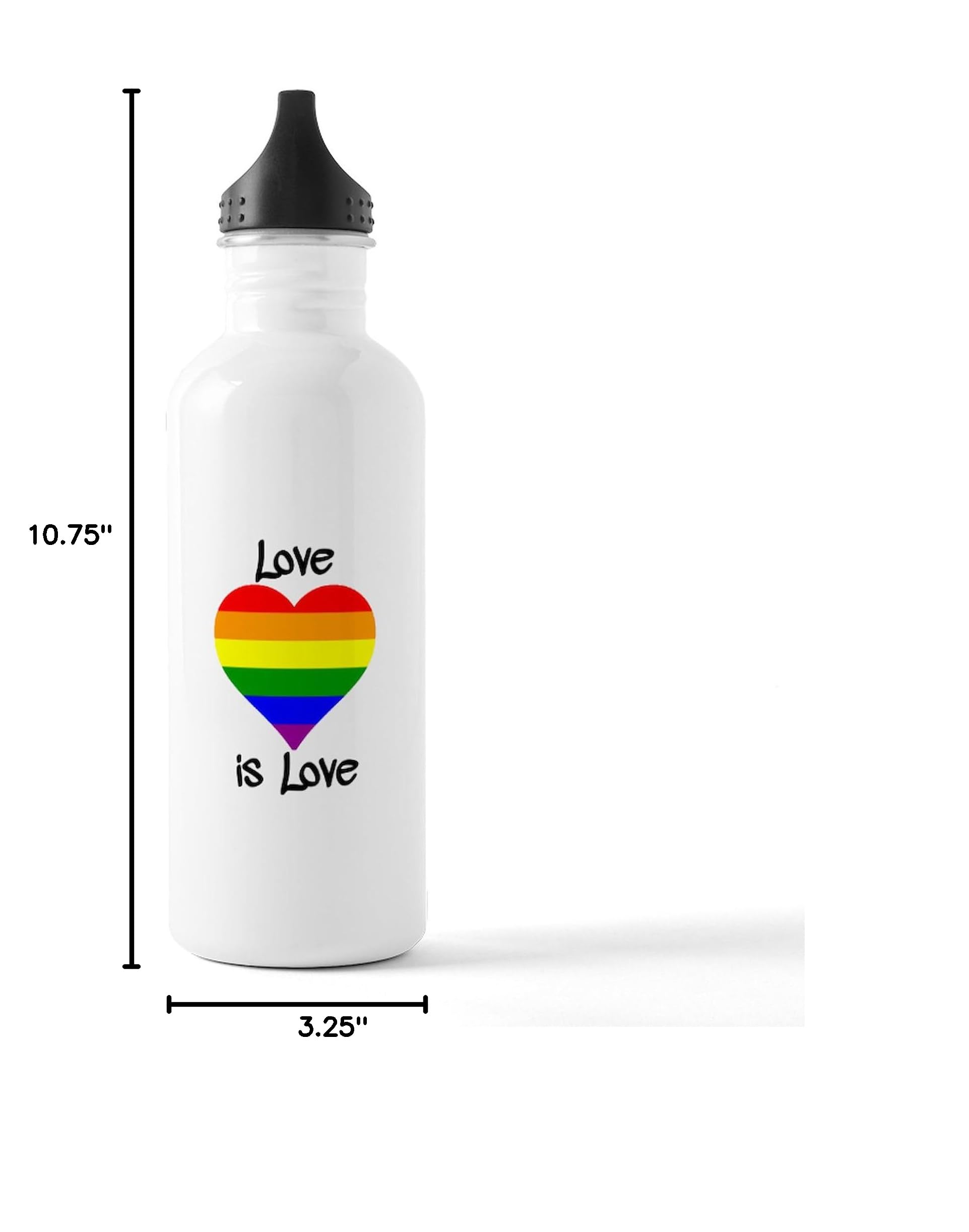 Love Is Love 1.0L (34 oz) Stainless Steel Water Bottle - Insulated Double Wall Vacuum Flask for Hot & Cold Drinks - Perfect for Gym, Hiking, Work & LGBTQ+ Pride Events