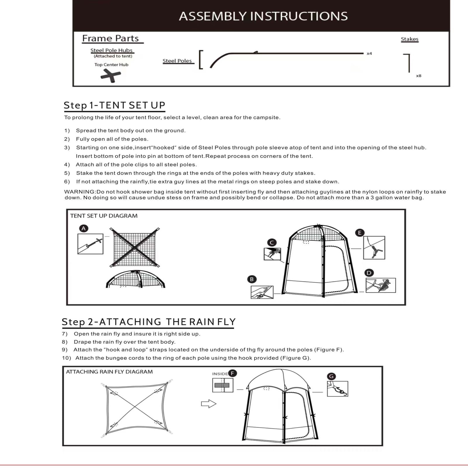 Portable Shower Tent for Camping & Beach - Privacy Changing Room, Outdoor Shelter & Toilet Stall with Water Bag | Perfect for Camping Trips, Beach Days & Outdoor Adventures
