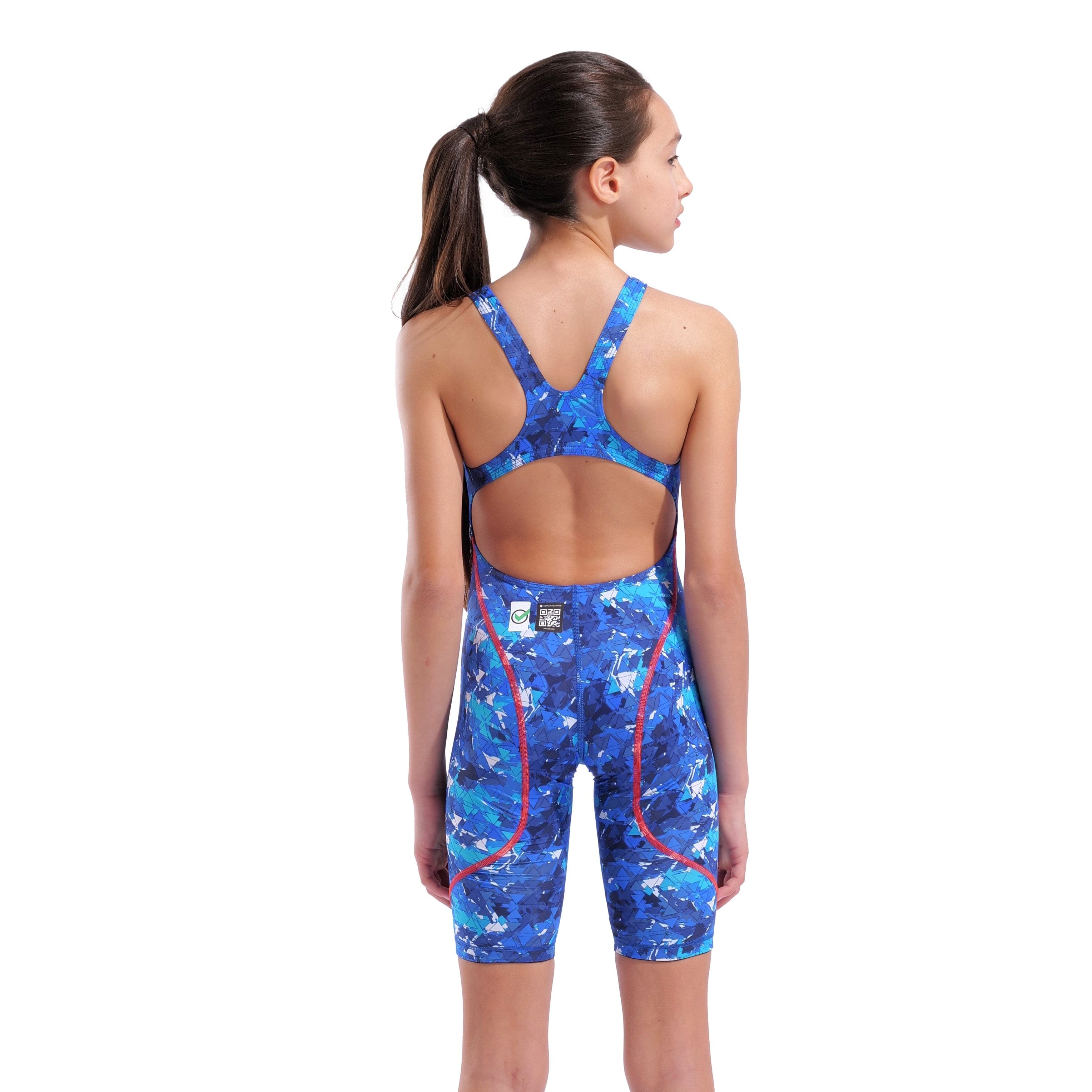 Arena Powerskin ST NEXT Girls Kneeskin Limited Edition Splashy/Multi - High Performance Competitive Swimwear for Girls - Perfect for Swim Meets, Training & Water Sports