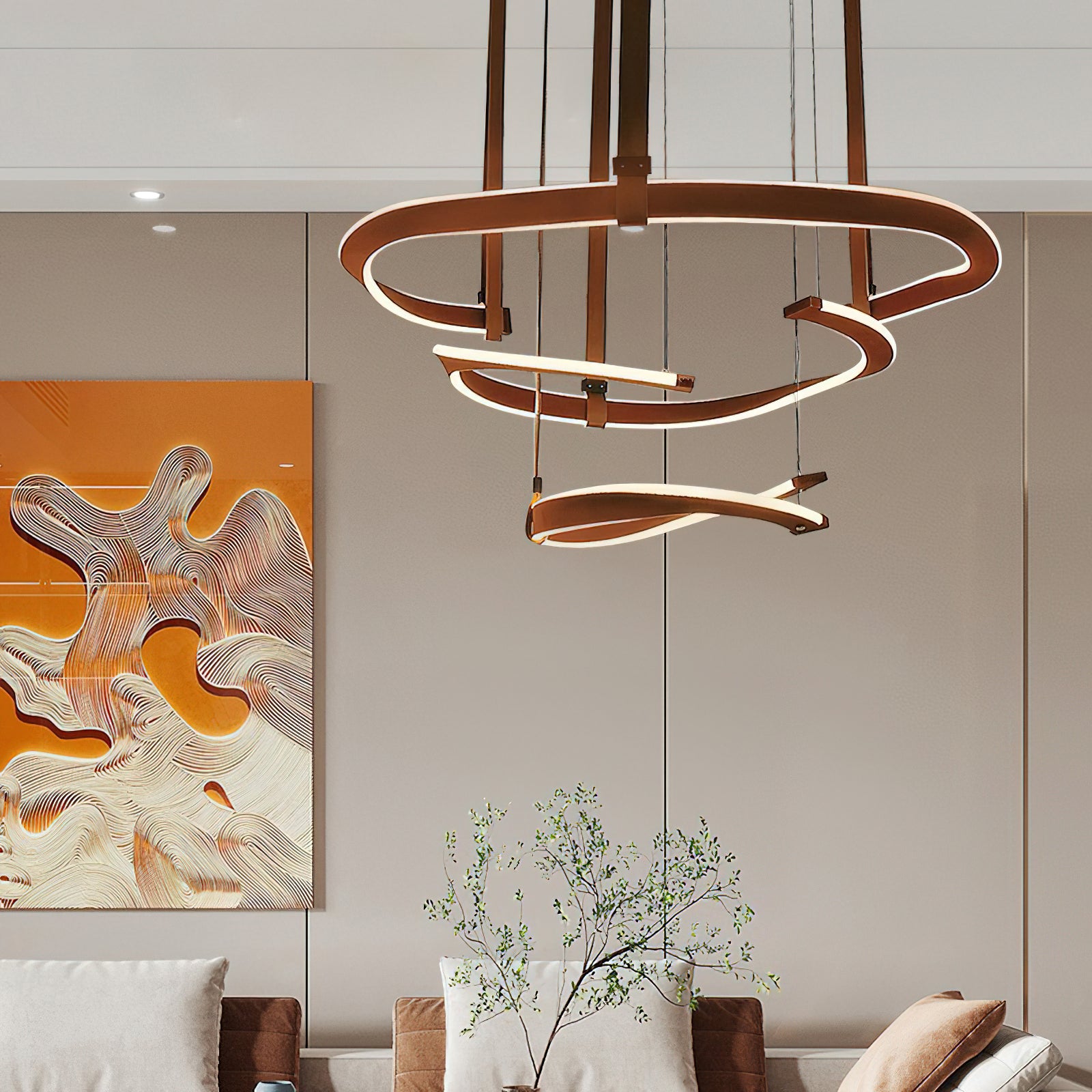 Finopi Elegant Crystal Chandelier - Modern Ceiling Light Fixture for Dining Room, Living Room & Bedroom | Perfect for Home Decor & Wedding Venue Lighting