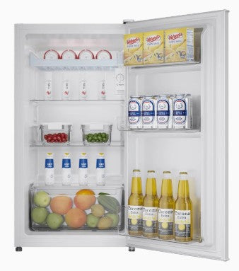 Haier 90 Litres Bar Fridge BC-90GHSDE0W9 - Compact Mini Refrigerator with 1 Year Warranty & 3-Pin Plug - Perfect for Dorm Rooms, Offices, and Small Apartments
