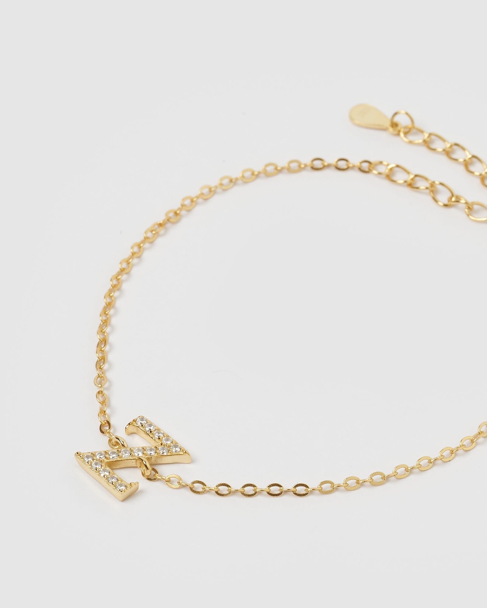Izoa Crystal Letter Z Bracelet for Women - Gold Plated Initial Charm Jewelry Gift for Birthday, Anniversary & Everyday Wear