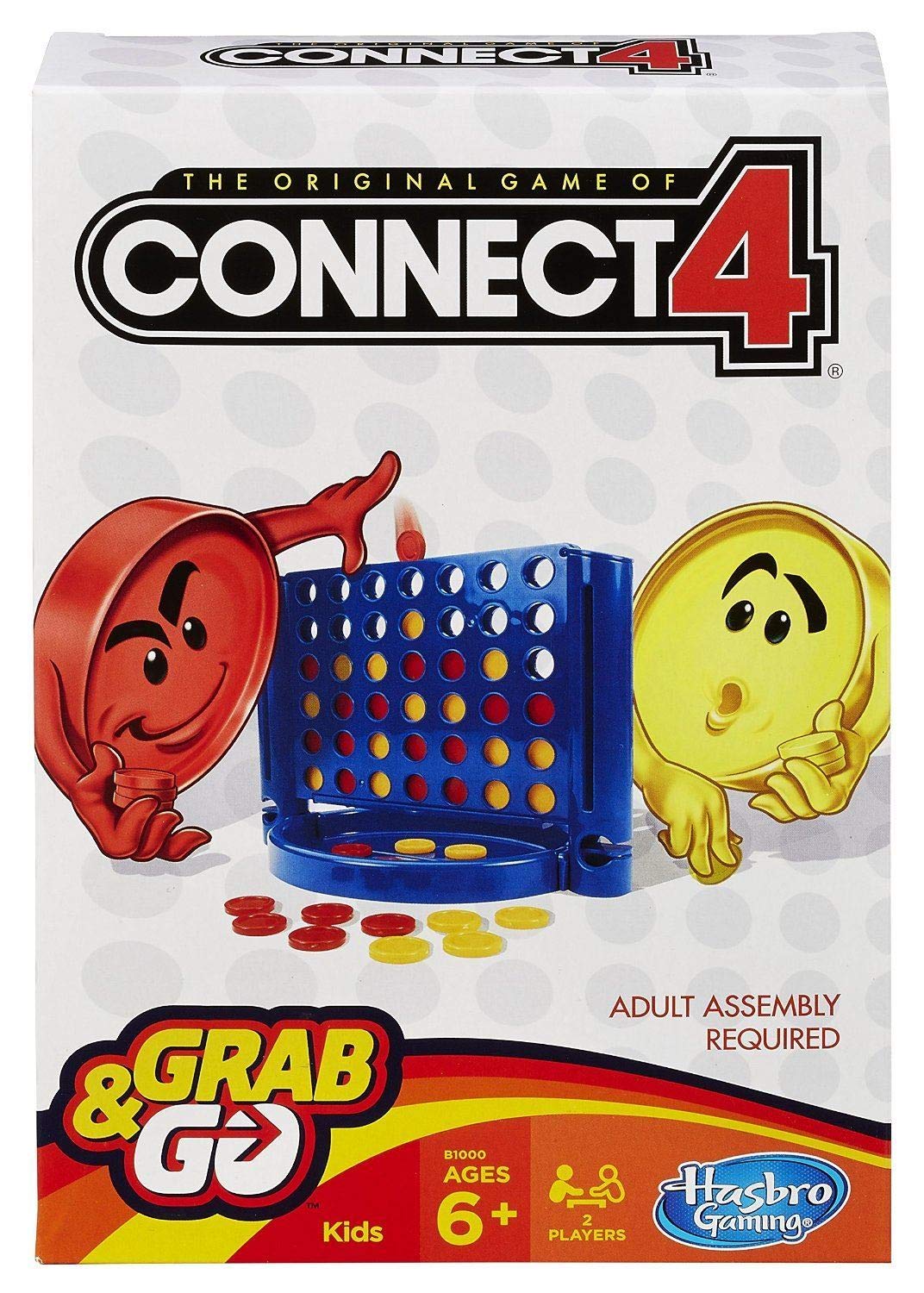 Hasbro Connect 4 Grab and Go Game - Classic Strategy Board Game for Kids & Adults - Portable Travel Game for Family Fun, Road Trips & Parties