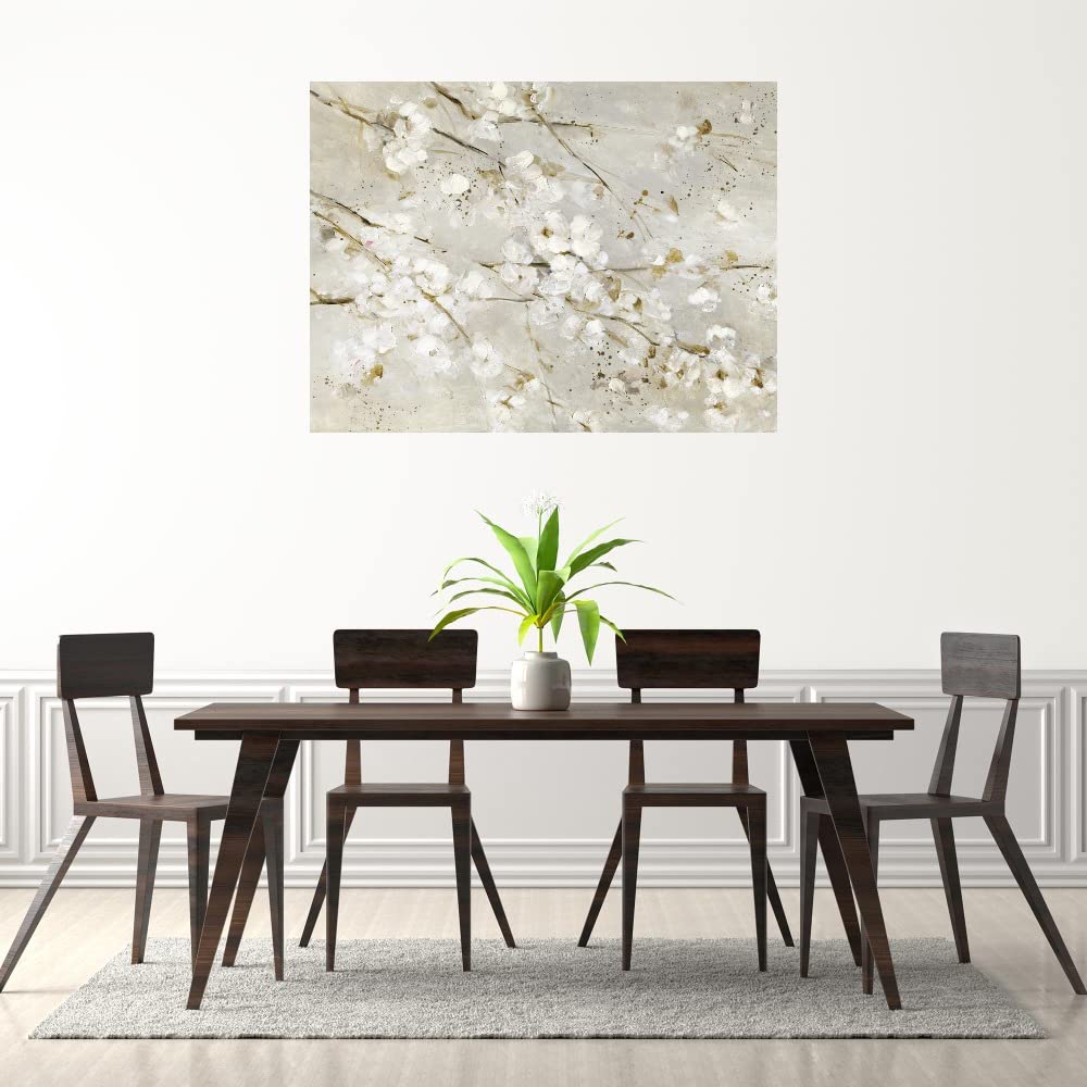 Soft Spring Blossoms Canvas Wall Art - Hand Painted Floral Painting by Sally Swatland - 46x35 Inch Ready to Hang Home Decor for Living Room, Bedroom, Office - Perfect for Spring Refresh & Housewarming Gifts