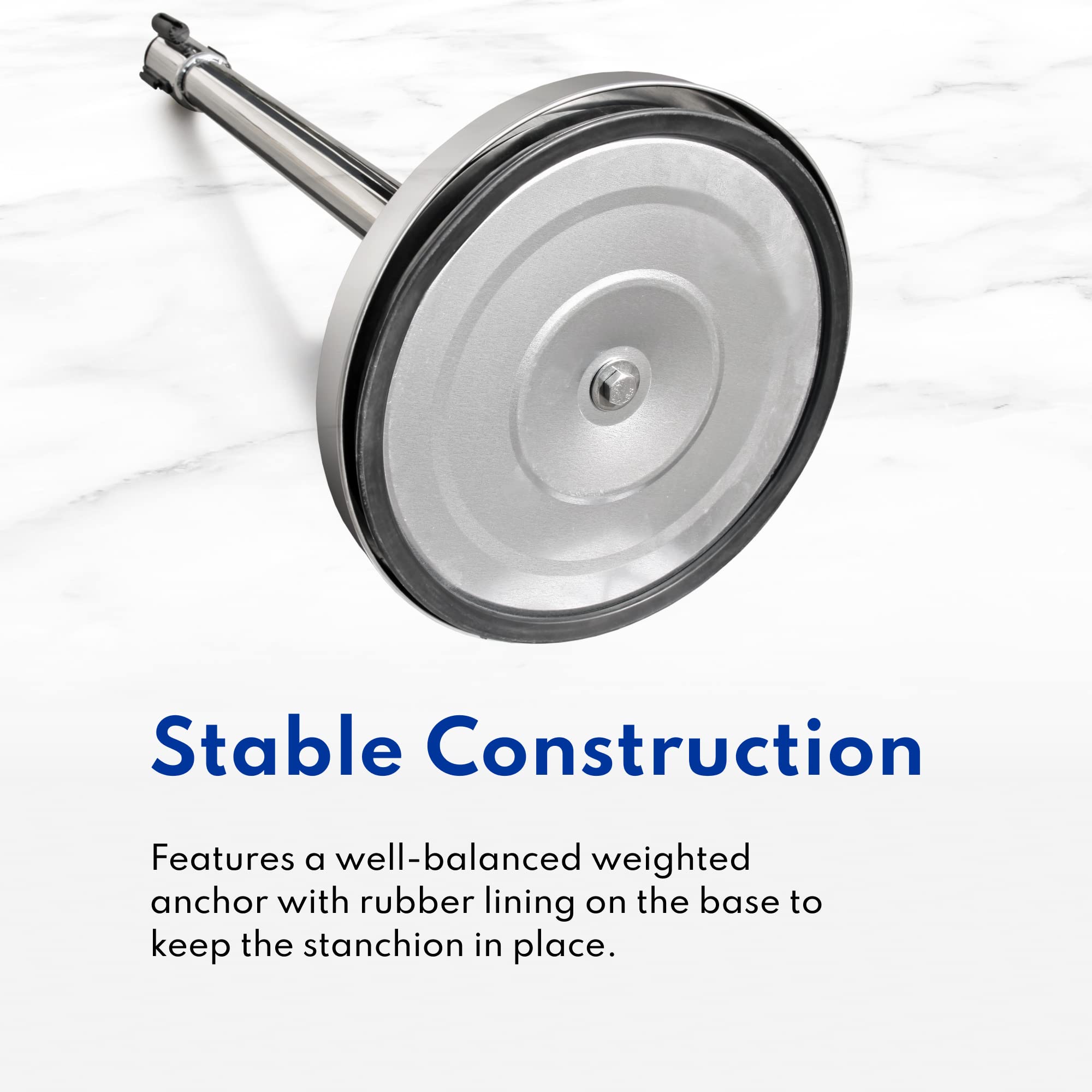New Star Foodservice 54606 Retractable Belt Stanchions - 36-Inch Height, 6.5-Foot Belt, Set of 2 (Silver) - Perfect for Crowd Control in Restaurants, Events & Retail Stores