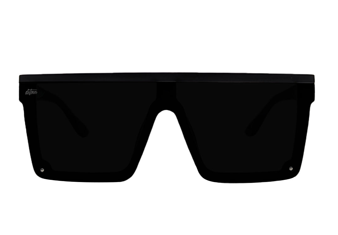 Tidal Wave XL Matte Black Sunglasses with Jet Black Polarized Lenses - UV Protection for Outdoor Sports & Driving
