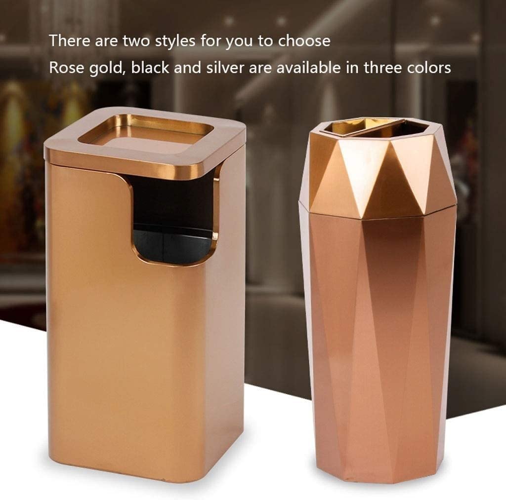 Stainless Steel Large Capacity Outdoor Trash Can with Ashtray - Durable Garbage Bin for Hotel Lobby, Shopping Mall, Office, Park & Public Spaces | Heavy Duty Waste Bin for Commercial & Home Use
