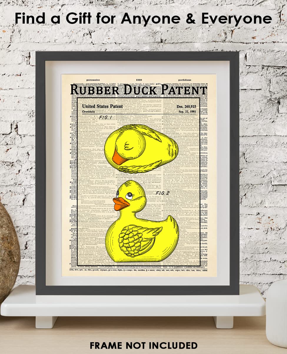 Farmhouse Duck Decoy Bathroom Wall Art - 8x10 Unframed Print for Bathroom Decor