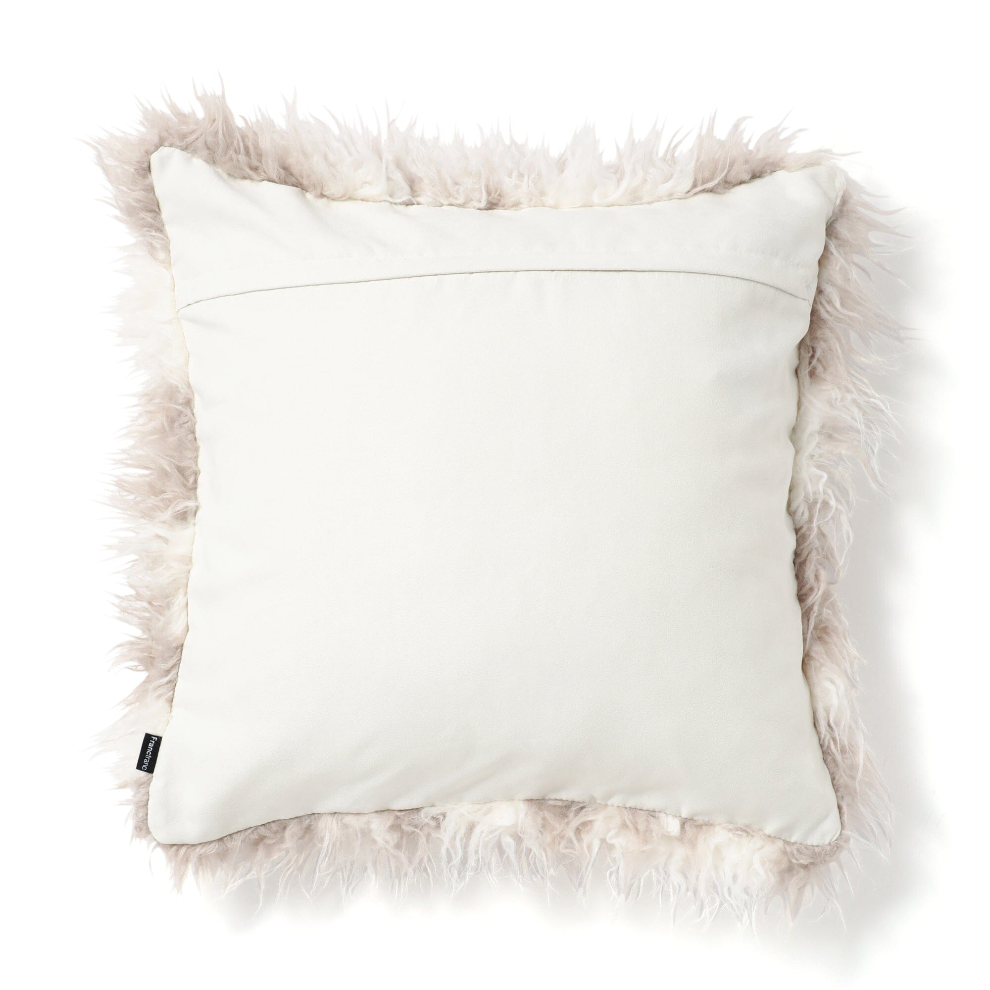 Premium Faux Fur Cushion Cover 18x18 Inches - Soft White & Beige Throw Pillow Case for Sofa, Bed, Living Room Decor