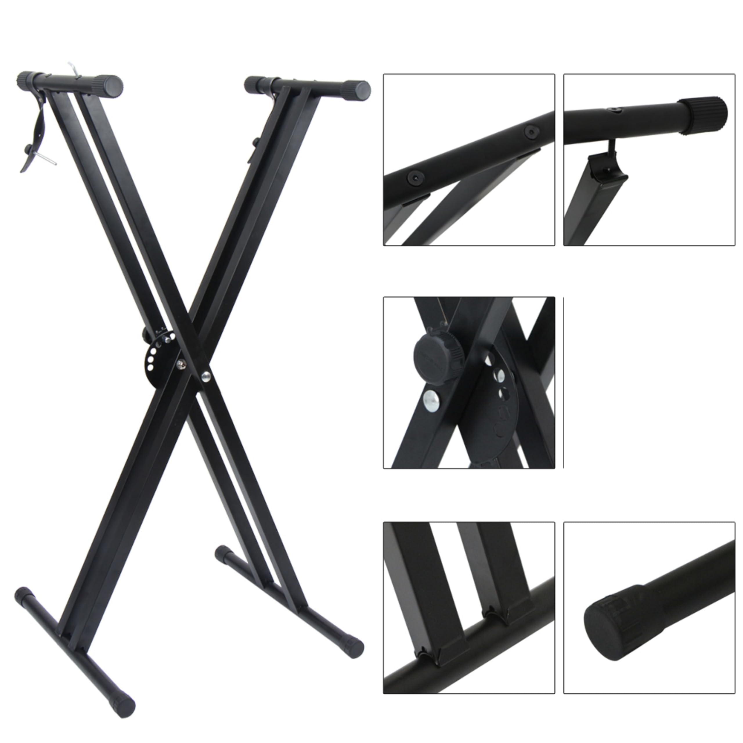 GLARRY Heavy Duty Adjustable Piano Keyboard Stand & Bench - Portable Universal Music Stand for Digital Pianos, Synthesizers (Home Studio, Live Performances, Music Lessons)