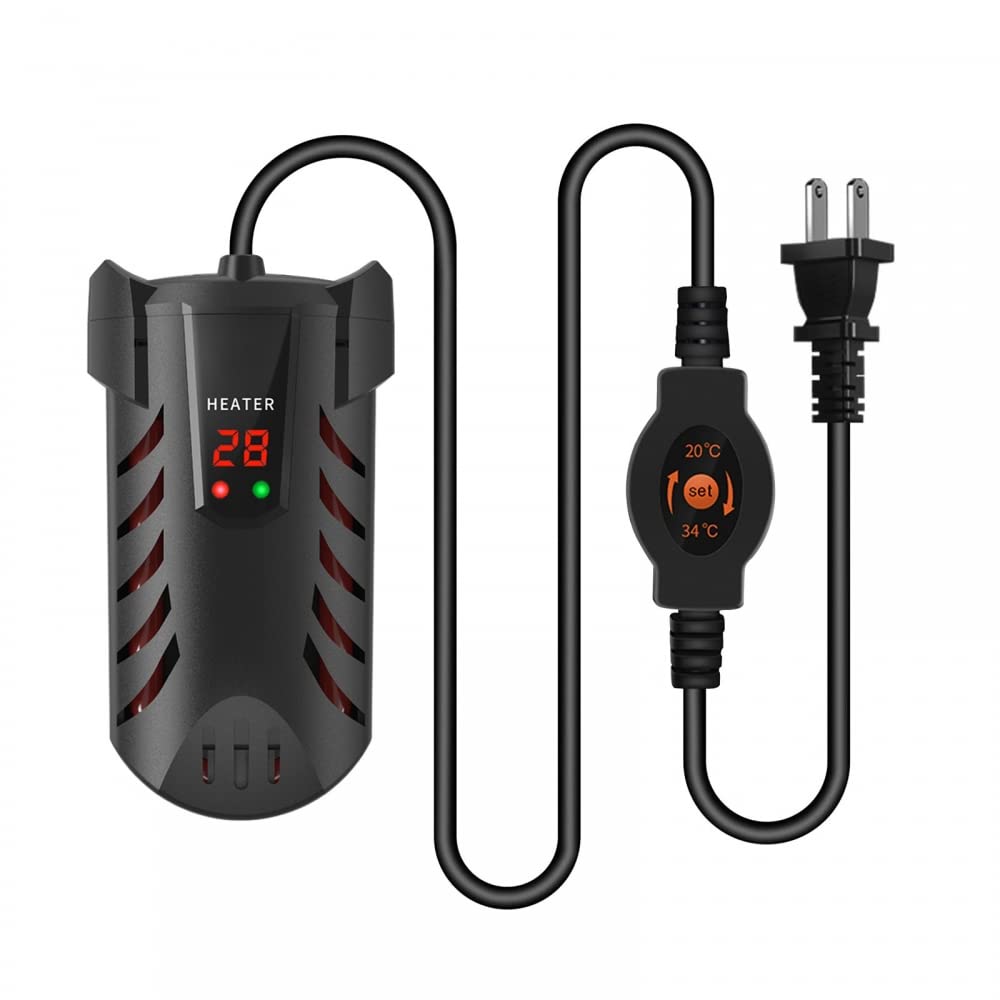 DONGKER Aquarium Heater with LED Display - 25W/50W/100W/200W Submersible Fish Tank Heater for 1-120L Freshwater & Saltwater Tanks - Perfect for Tropical Fish, Betta, Goldfish & Marine Life