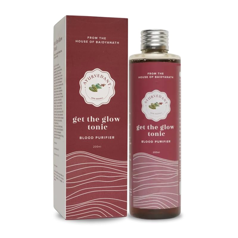 Baidyanath Ayurvedant Get The Glow Tonic Herbal Elixir 200ml - Natural Skin Brightening & Hydrating Formula for Radiant & Glowing Skin | Pack of 1 | Perfect for Daily Skincare Routine & Ayurvedic Beauty Regimen