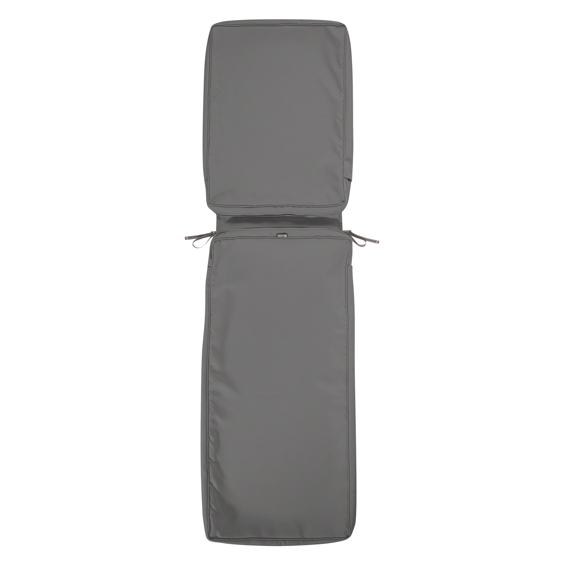 Classic Accessories Montlake 80x26 Outdoor Chaise Lounge Cushion - FadeSafe, Water-Repellent, Light Charcoal - Perfect for Patio, Poolside, and Garden Relaxation