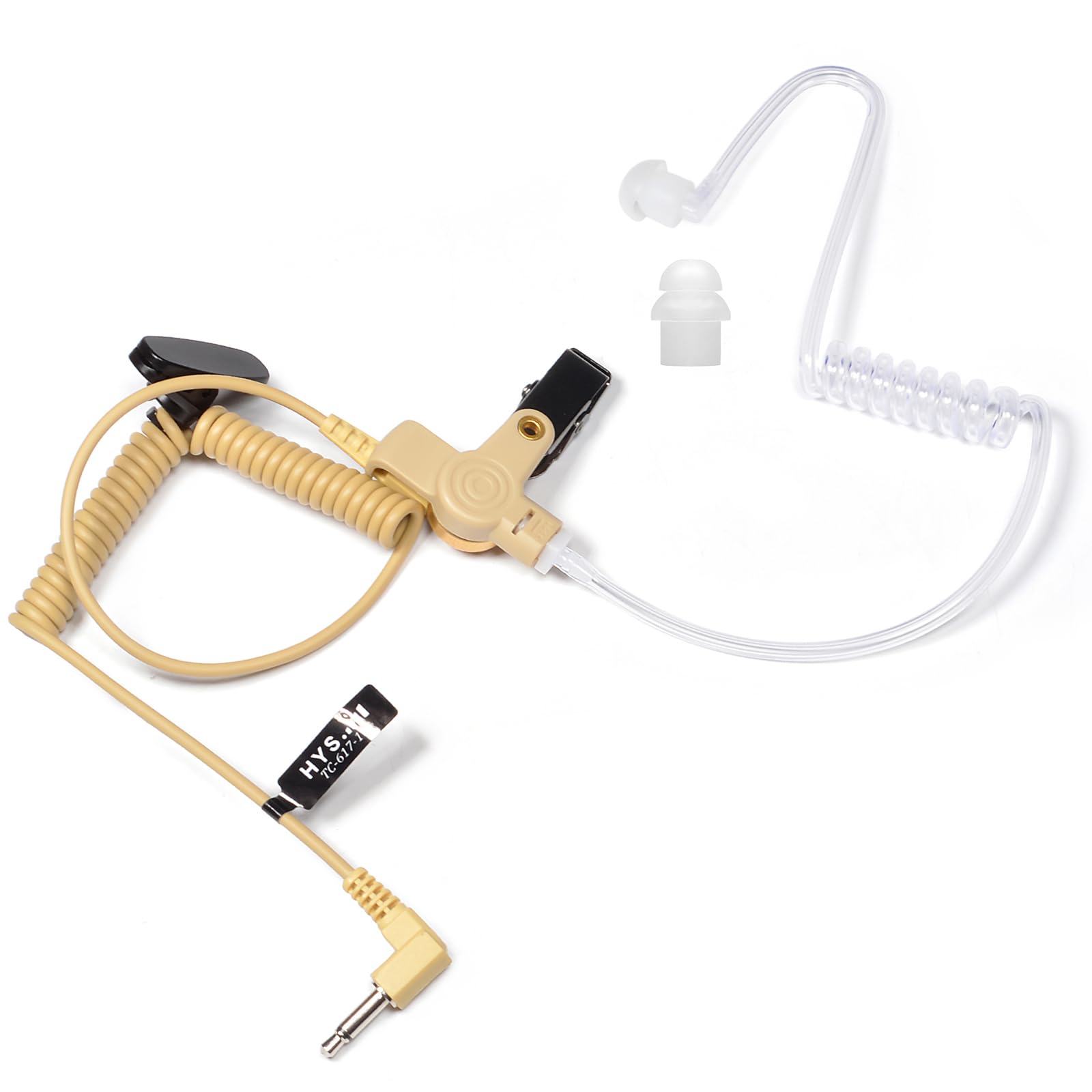 HYS 3.5mm Surveillance Earpiece - Clear Acoustic Coil Tube Headset for Two-Way Radios, Transceivers & Shoulder Speaker Mics | Secure Communication & Discreet Monitoring for Security, Law Enforcement & Event Staff