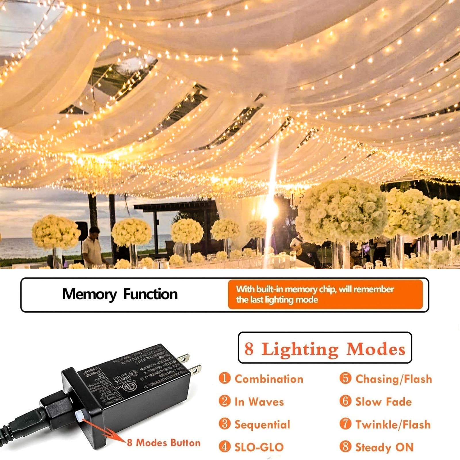300LED Extra-Long Christmas Lights Outdoor Indoor - Waterproof Warm White String Lights with 8 Modes for Bedroom, Home, Party, Wedding & Garden Decor | Perfect for Holiday Decorations, Cozy Ambiance & Special Events