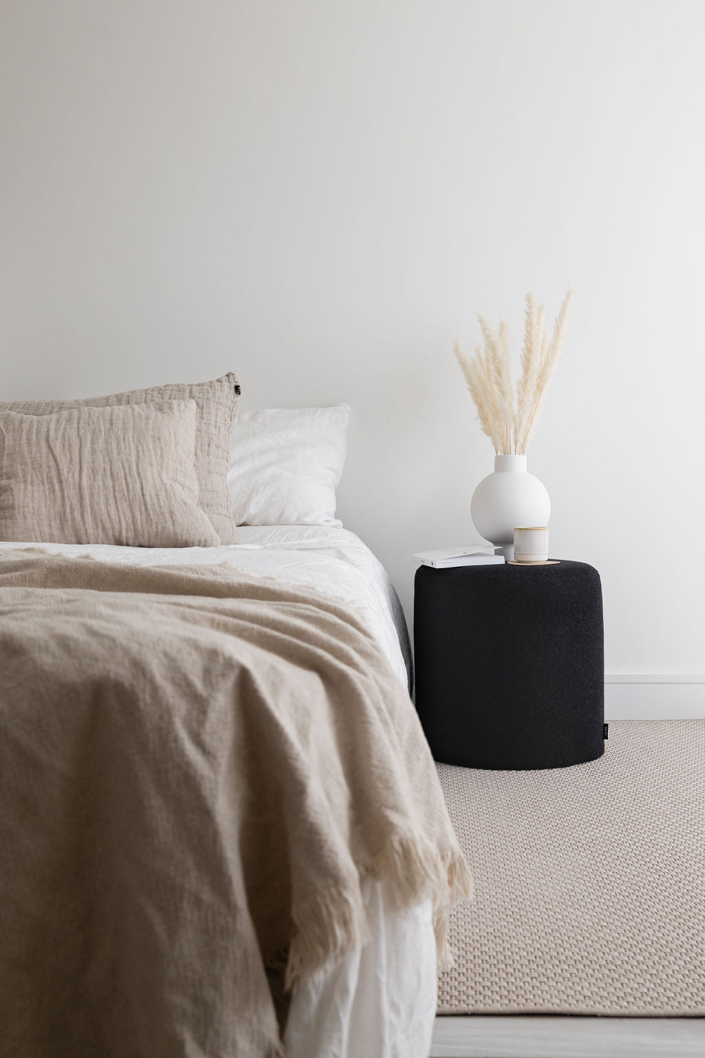 Handmade Folk Pouf Ottoman - Extra Tall Boho Floor Seating for Living Room, Bedroom & Outdoor Use