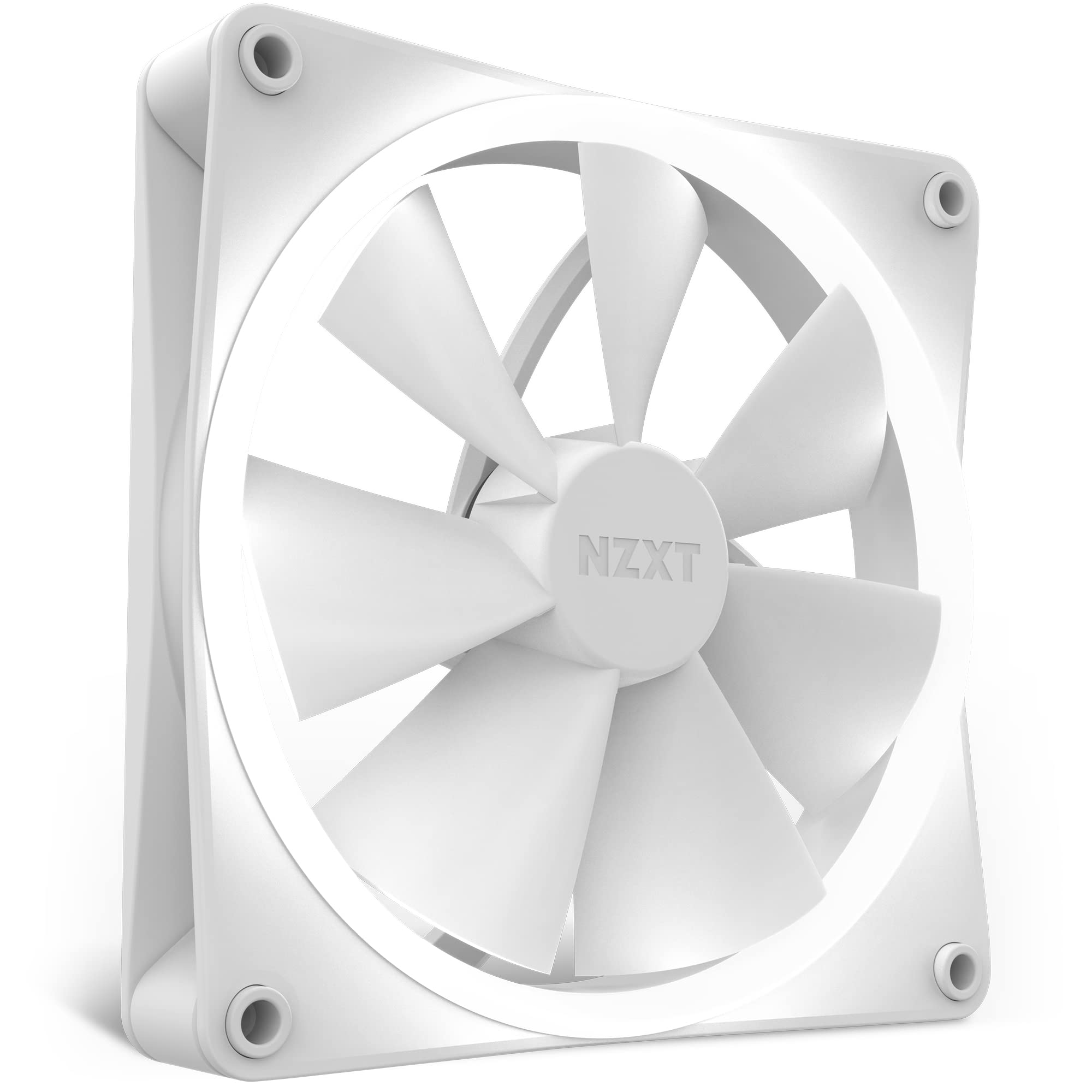 NZXT F140 RGB PC Cooling Fans - 140mm White LED Case Fans with Advanced RGB Lighting & Quiet Operation - Includes Twin Fans & Controller for Gaming PC, Workstation, and Home Office Setup