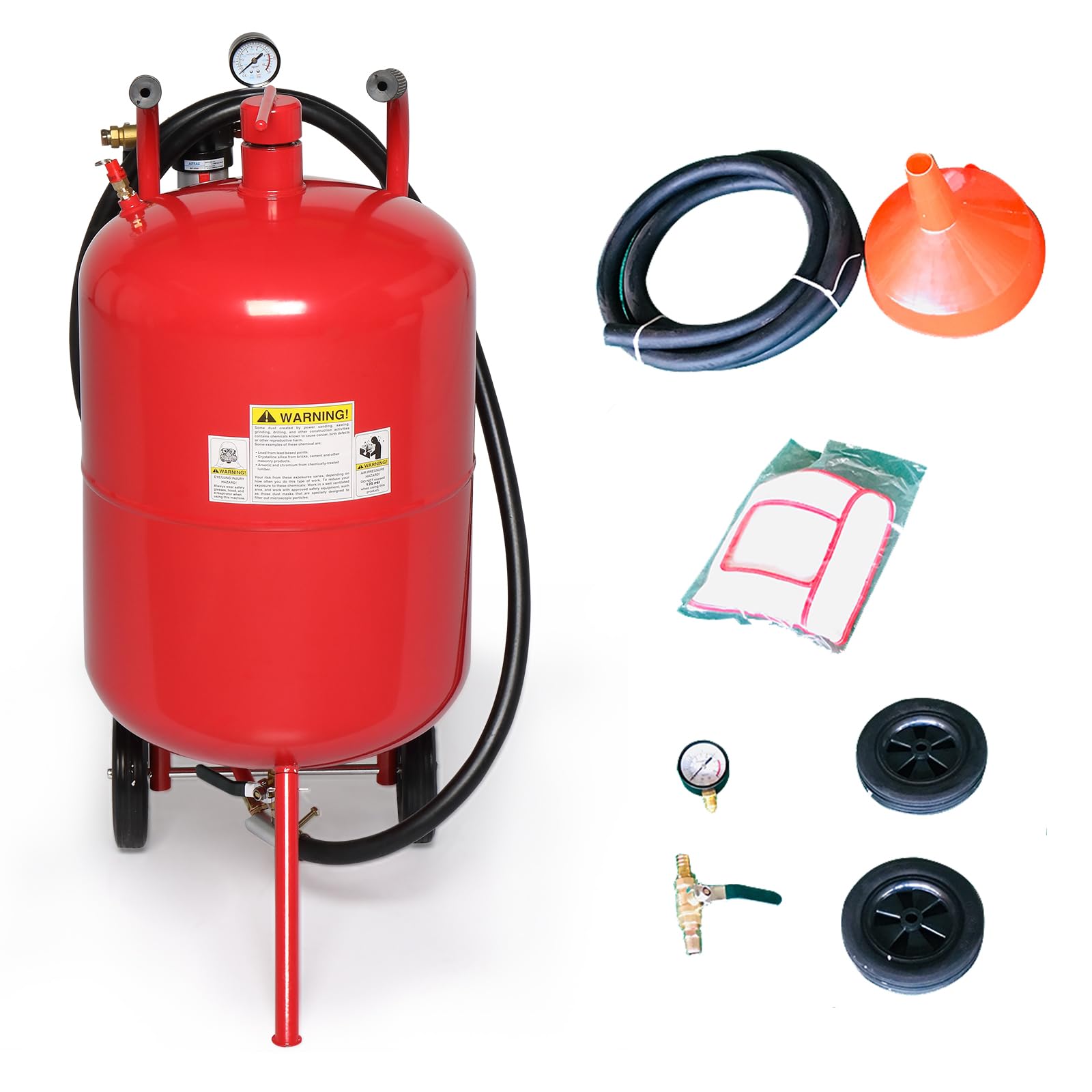 AutoForever 20 Gallon Sandblaster Kit - 125 PSI High Pressure Air Sand Blasting Machine with 4 Ceramic Nozzles | Portable Abrasive Blaster for Surface Treatment, Paint & Rust Removal | Ideal for Metal, Wood & Auto Restoration Projects