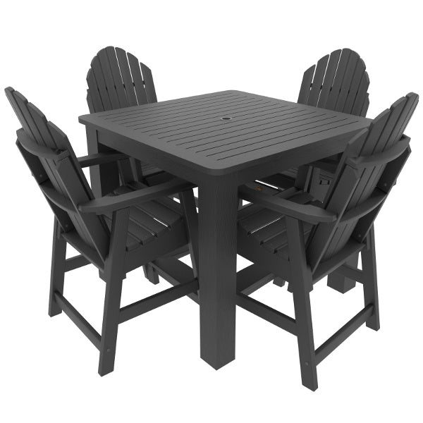 Premium Muskoka 5-Piece Square Counter Bistro Dining Set - Outdoor Patio, Garden, Deck & Poolside Furniture for Relaxing Meals
