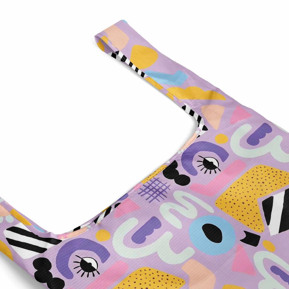 Eco-Friendly Reusable Shopping Bags Set of 2 Sizes - Stylish Purple Design for Groceries & Retail | Perfect for Grocery Shopping, Farmers Markets & Eco-Conscious Lifestyle