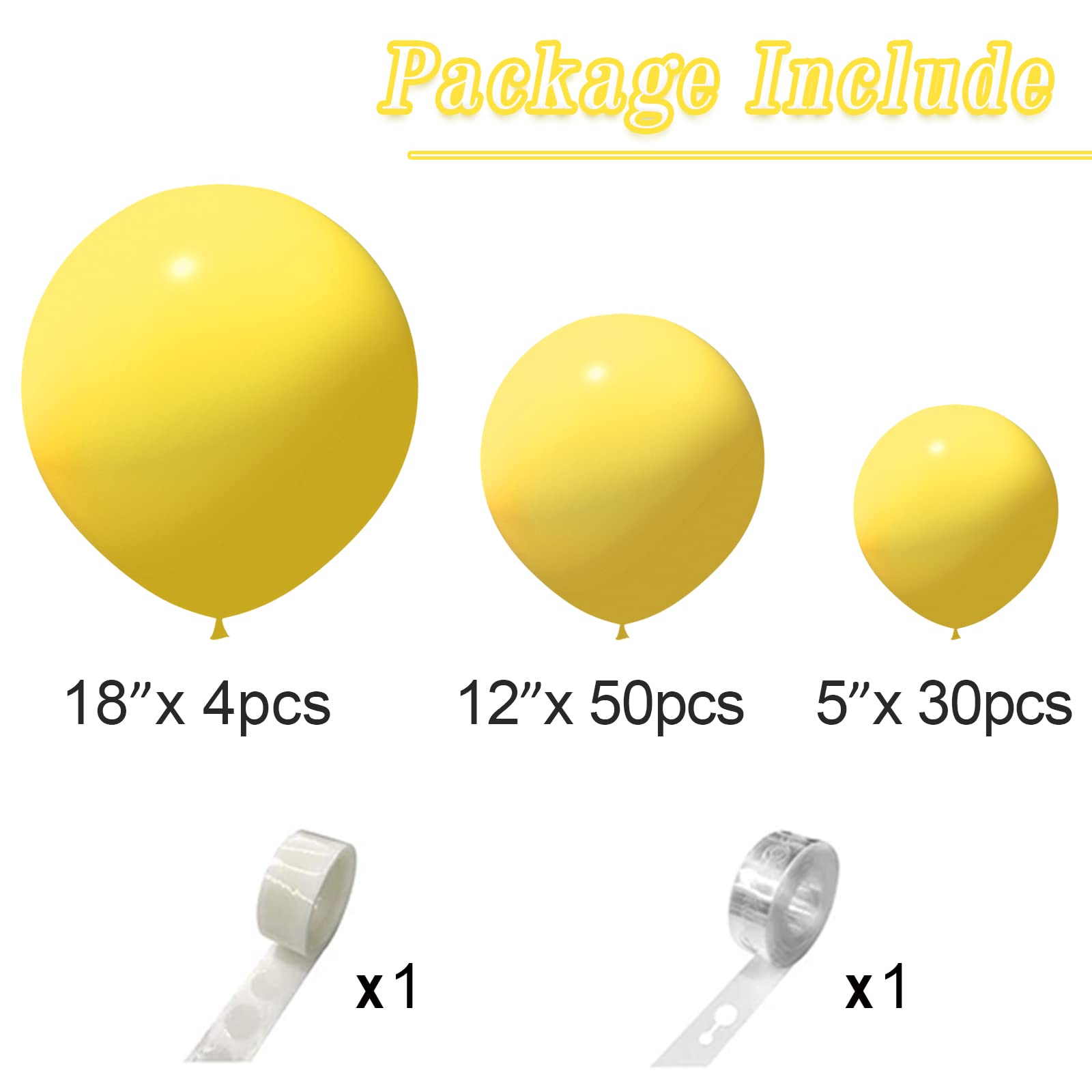 84-Piece Yellow Balloons Garland Arch Kit - 5
